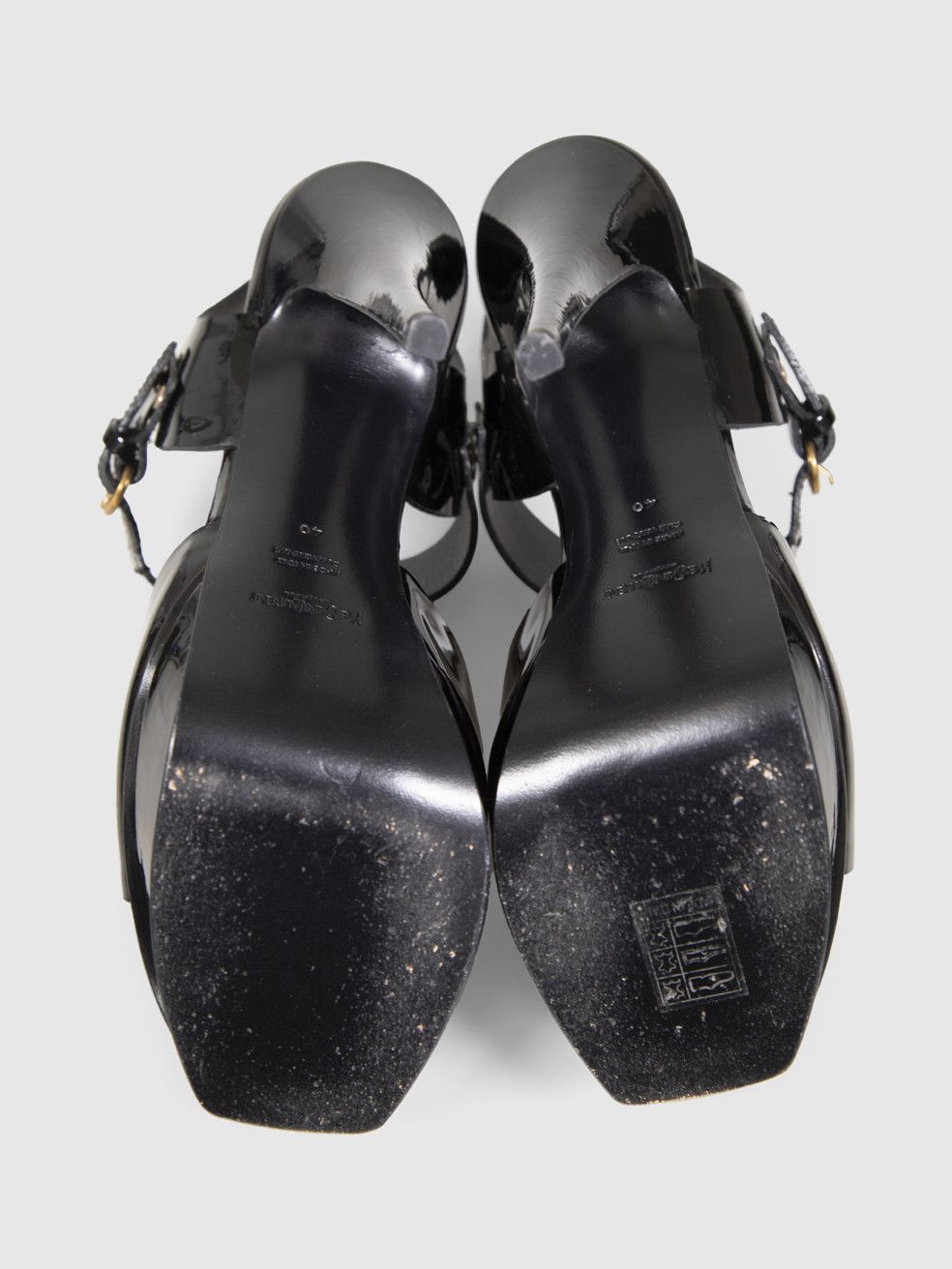 Saint Laurent Paris Black Patent Platform Heels Size US 10 / IT 40 - 5 Thumbnail