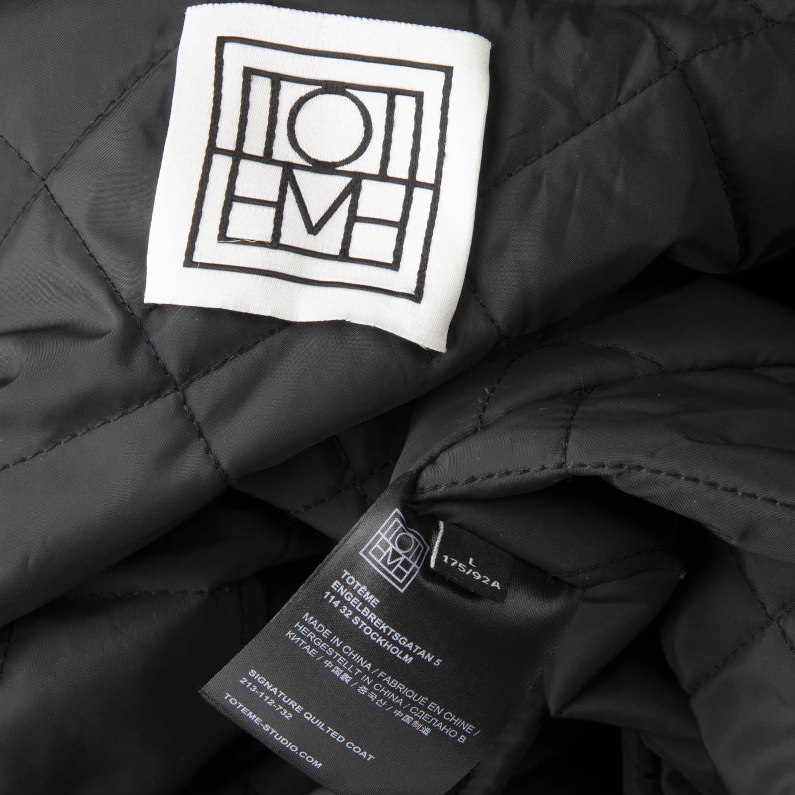 Toteme Black Signature Quilted Coat Size L / US 10 / IT 46 - 10 Thumbnail