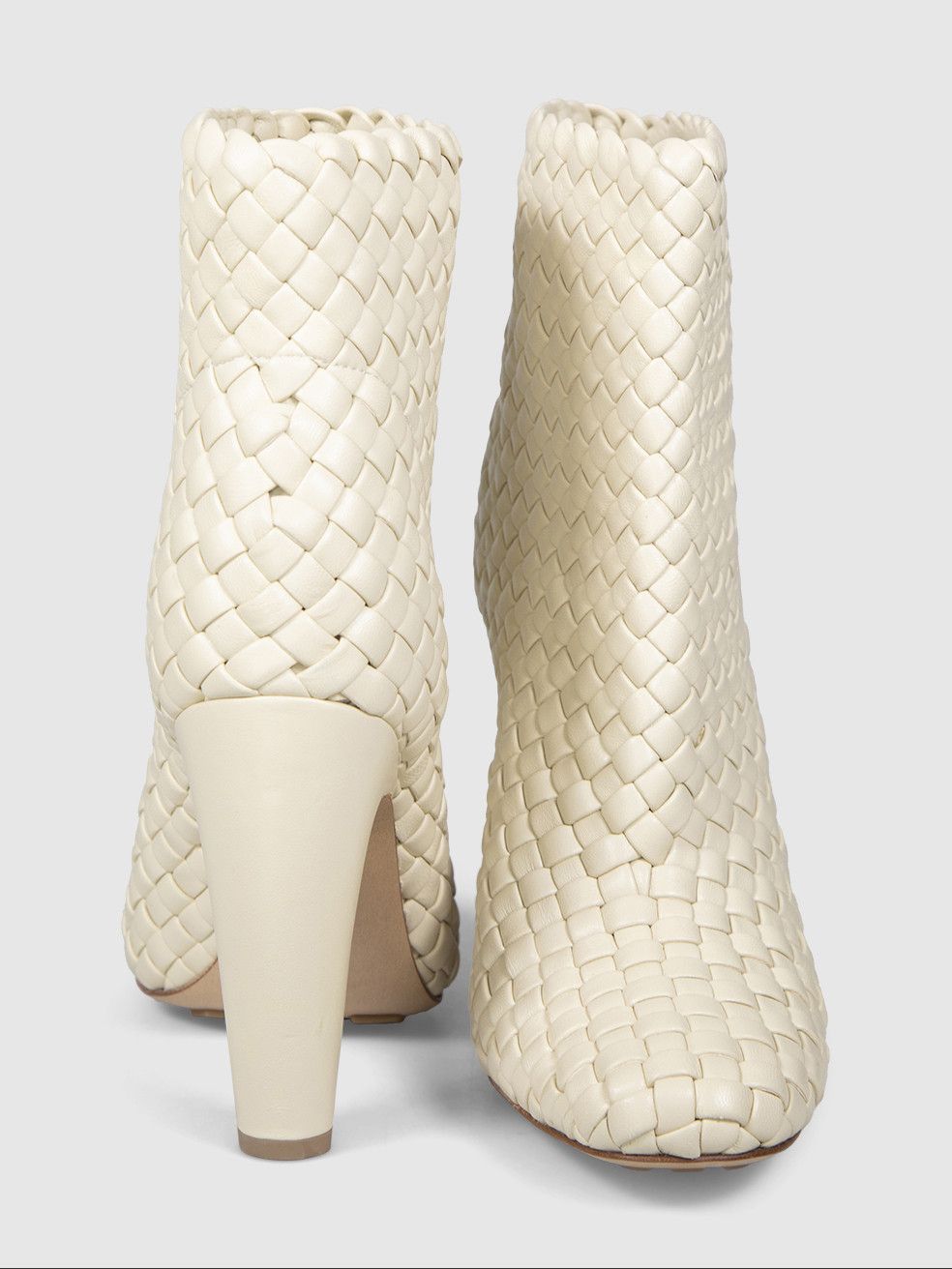 Bottega Veneta Ecru Canalazzo Leather Ankle Boots Size US 8 / IT 38 - 3 Thumbnail