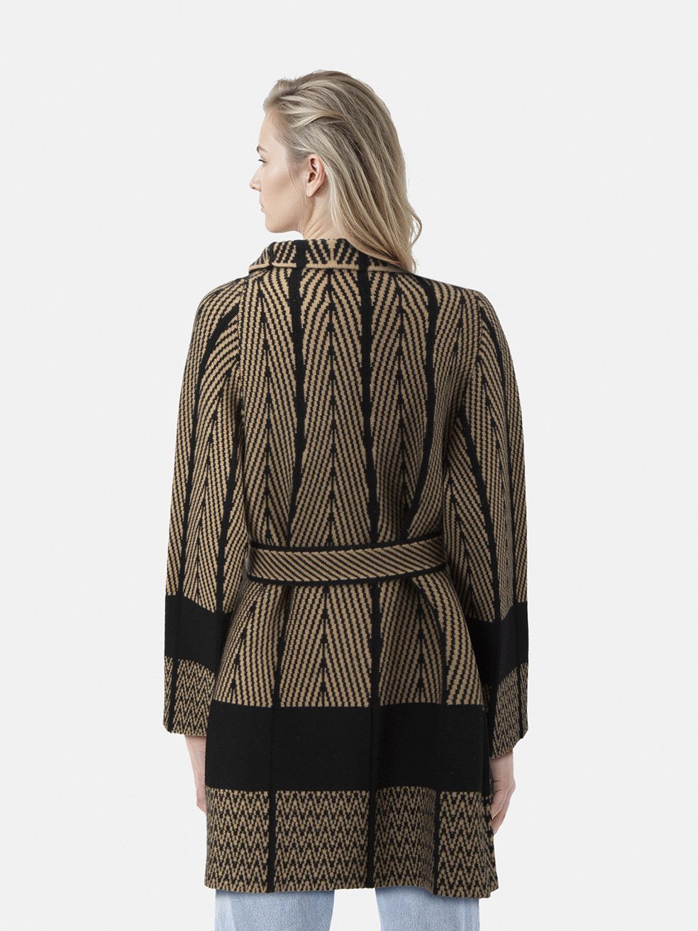 Joseph Brown & Black Wool Chevron Jacquard Jacket Size L / US 10 / IT 46 - 2 Thumbnail