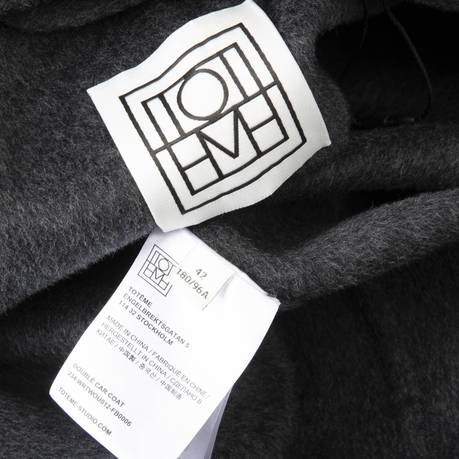 Toteme Grey Wool Doublé Car Coat Size M / US 6-8 / IT 42-44 - 4 Thumbnail