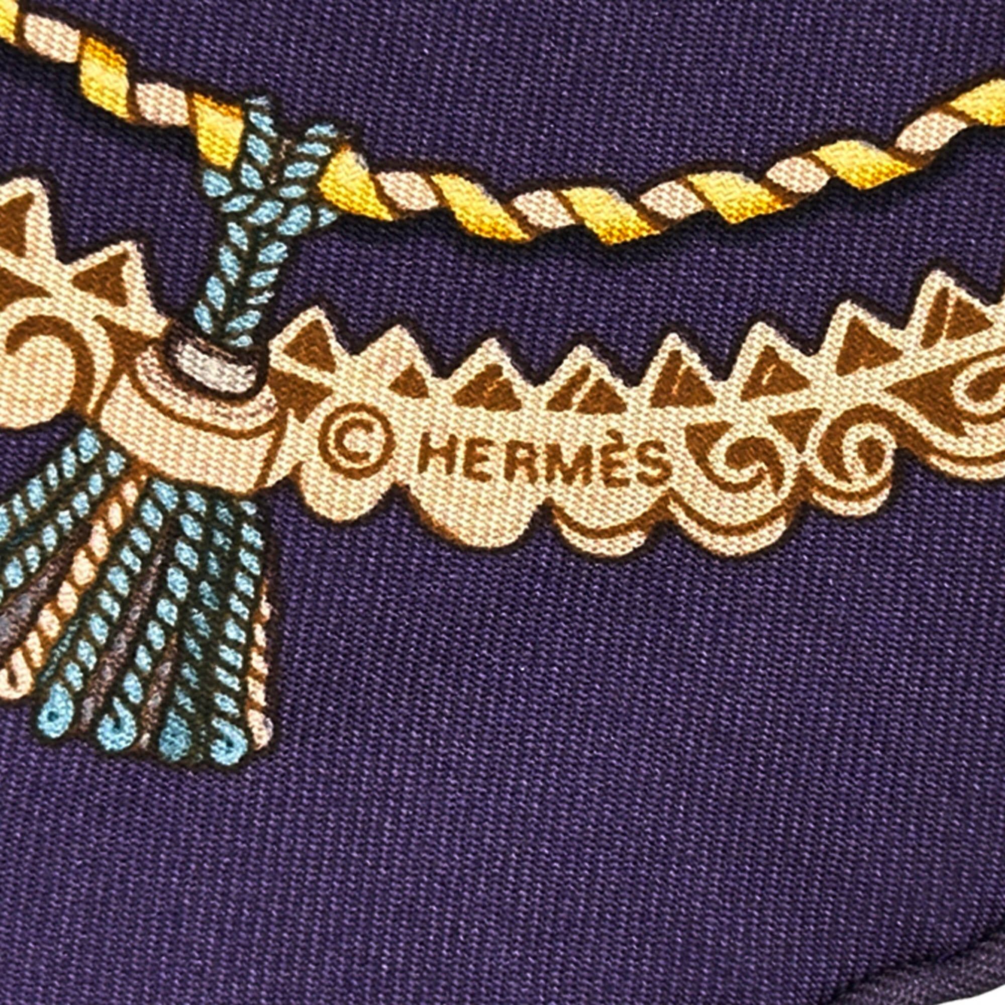 Hermes Hermes scarf/muffler, Petit Carré Bibliotheque (library design), women's, brand name, silk, purple, multicolor. Size ONE SIZE - 3 Thumbnail