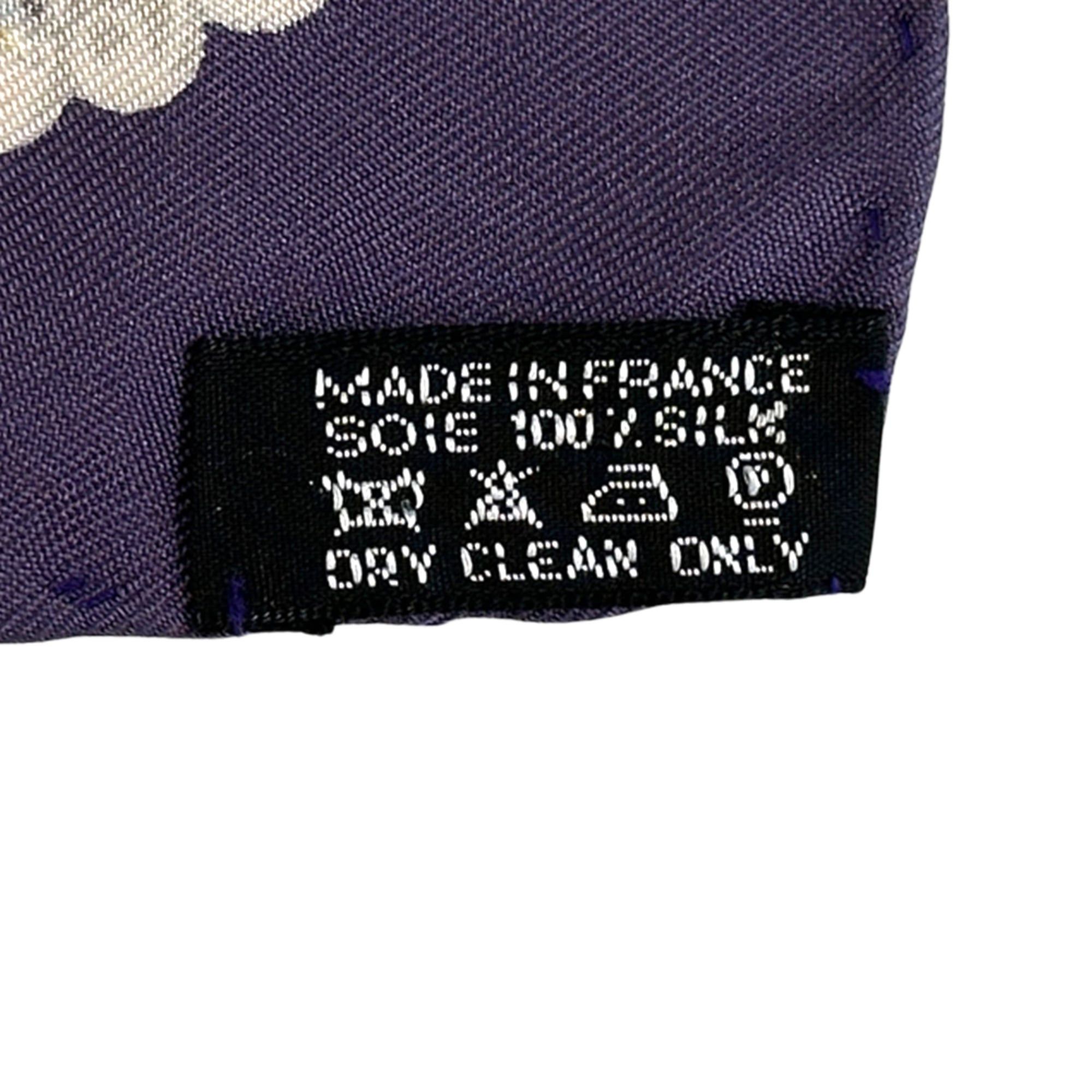 Hermes Hermes scarf/muffler, Petit Carré Bibliotheque (library design), women's, brand name, silk, purple, multicolor. Size ONE SIZE - 4 Thumbnail