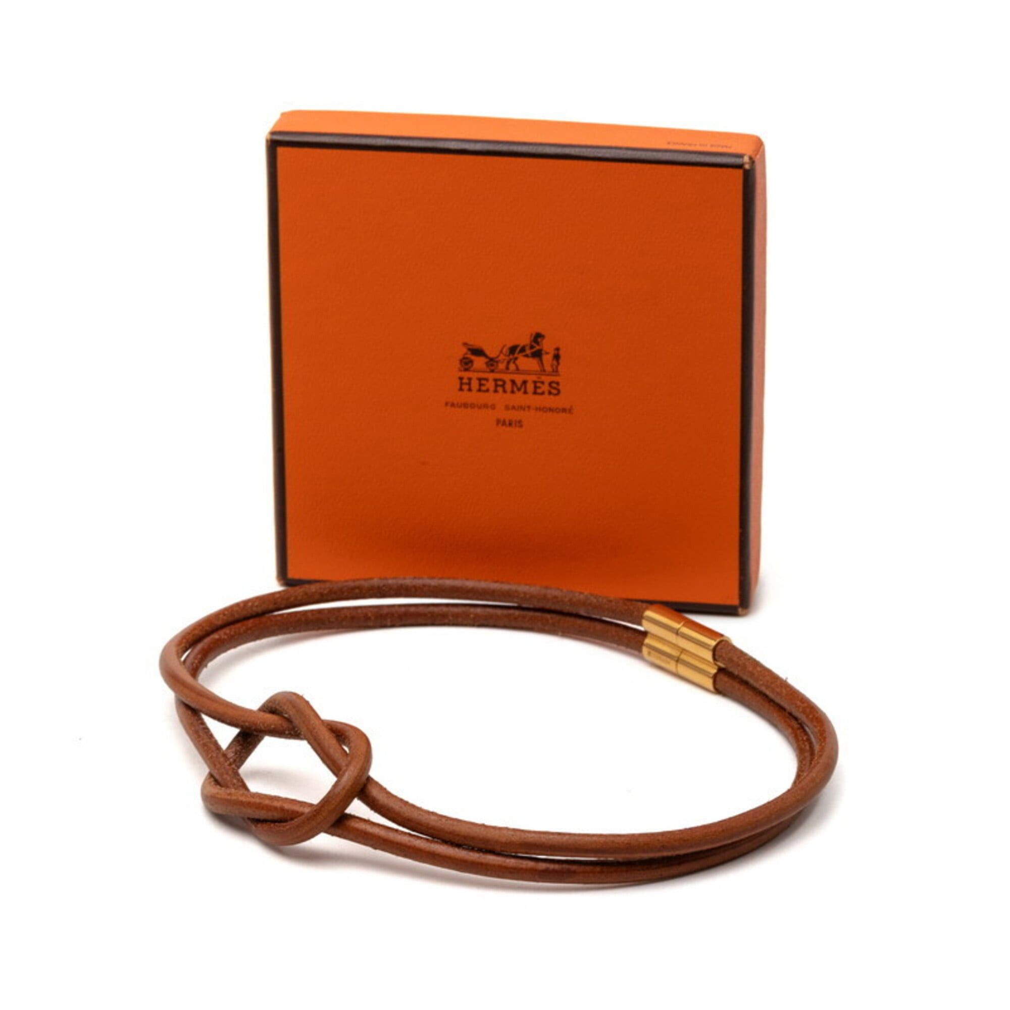 Hermes Hermes Herculeed Choker, Brown Leather with Gold Hardware, Women's Size ONE SIZE - 6 Thumbnail