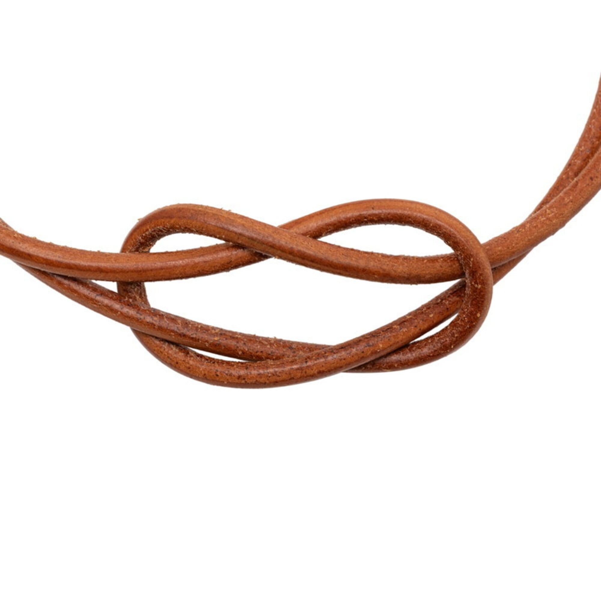 Hermes Hermes Herculeed Choker, Brown Leather with Gold Hardware, Women's Size ONE SIZE - 3 Thumbnail
