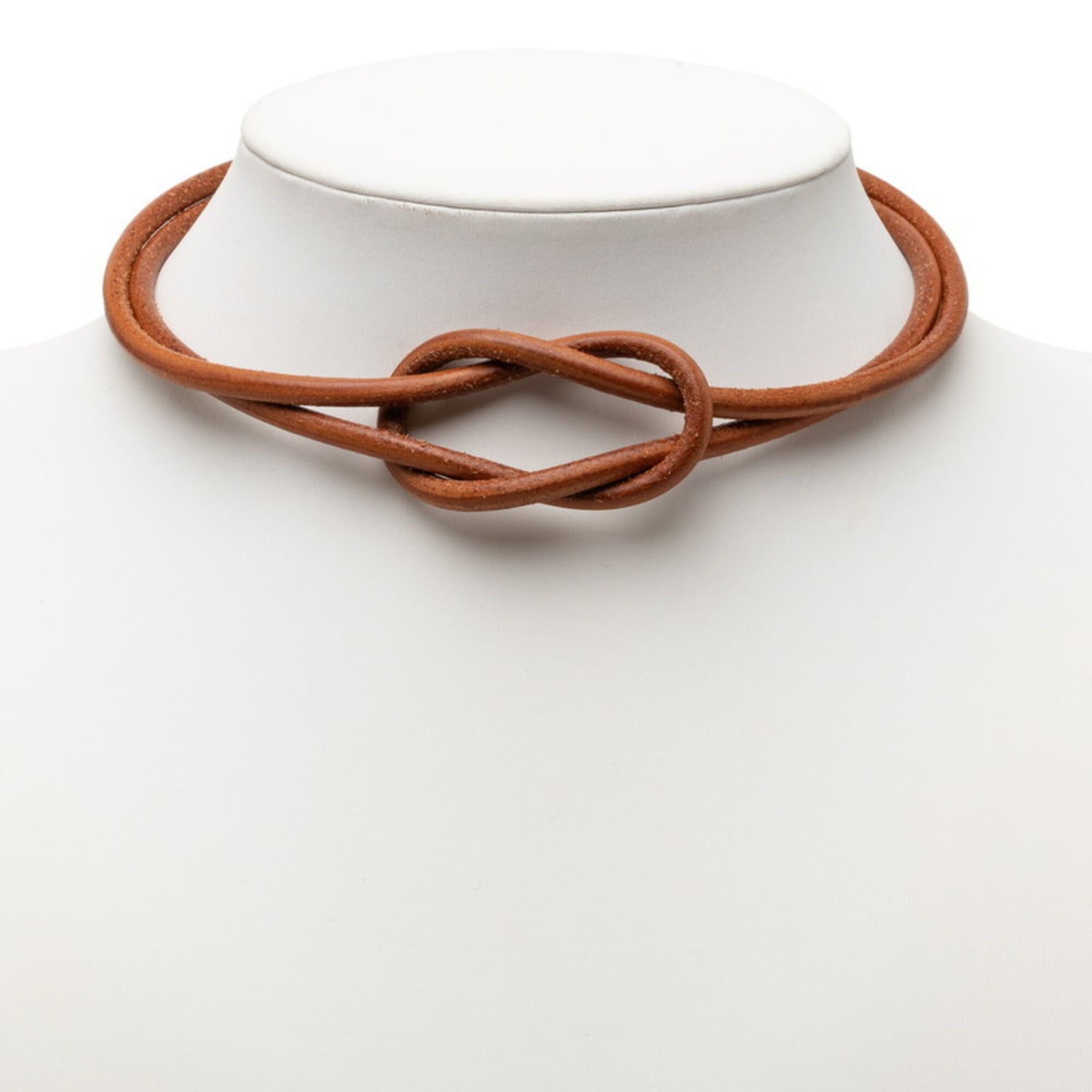 Hermes Hermes Herculeed Choker, Brown Leather with Gold Hardware, Women's Size ONE SIZE - 5 Thumbnail