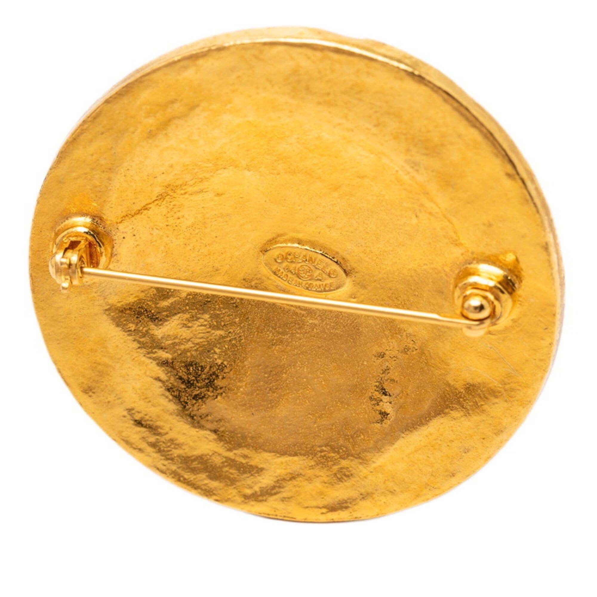 Chanel Chanel Coco Mark Round Logo Brooch 94A Gold Plated Women's CHANEL Size ONE SIZE - 3 Thumbnail