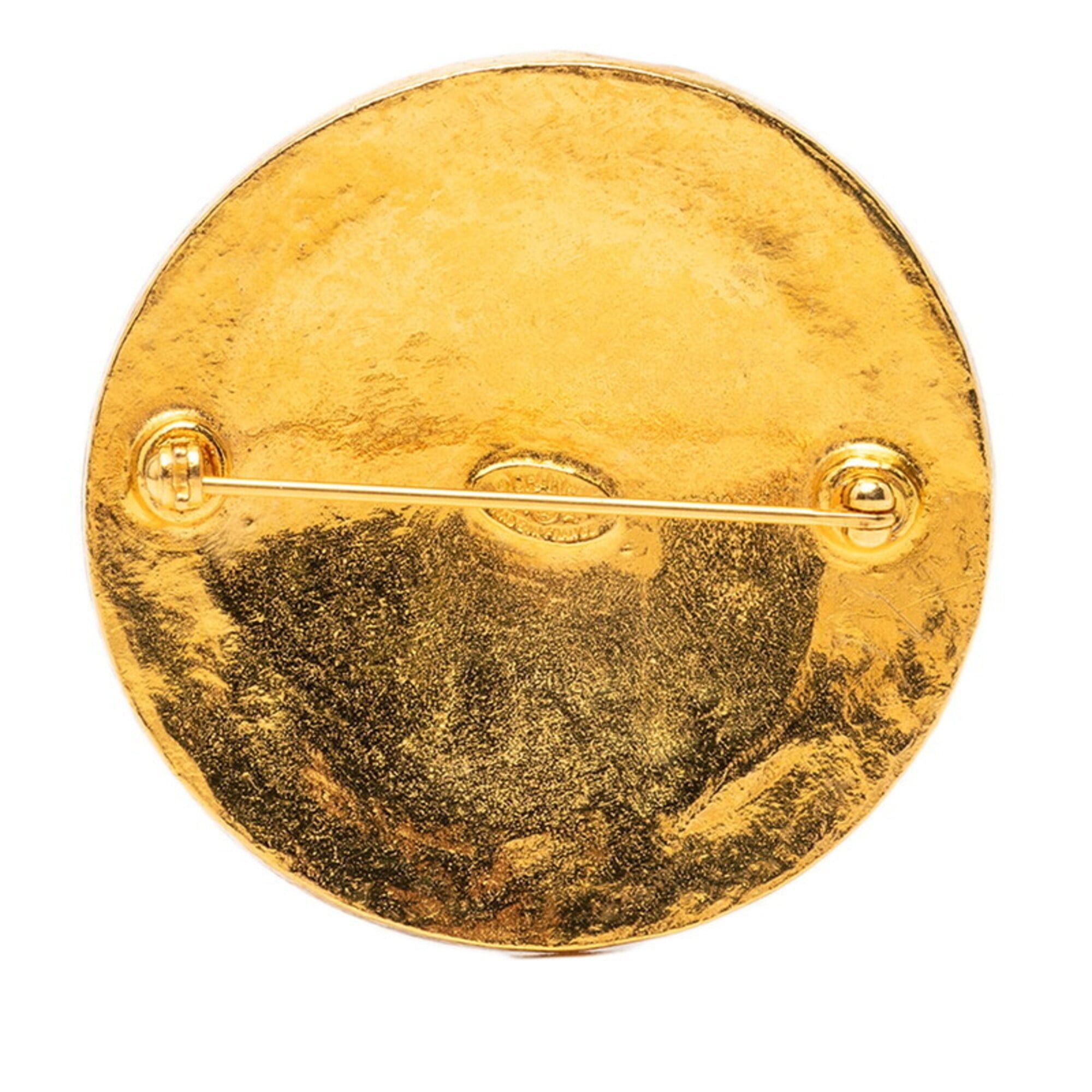 Chanel Chanel Coco Mark Round Logo Brooch 94A Gold Plated Women's CHANEL Size ONE SIZE - 2 Thumbnail