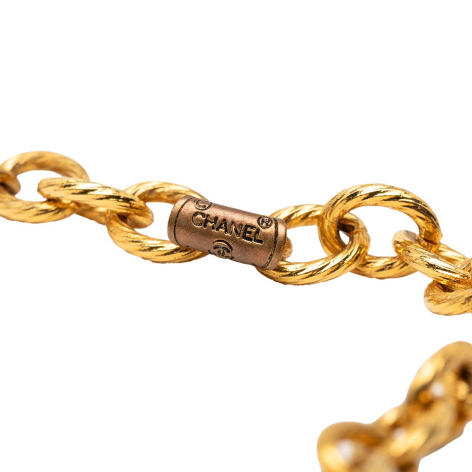 Chanel Coco Mark Long Chain Pendant Necklace, Gold Plated  display picture 1