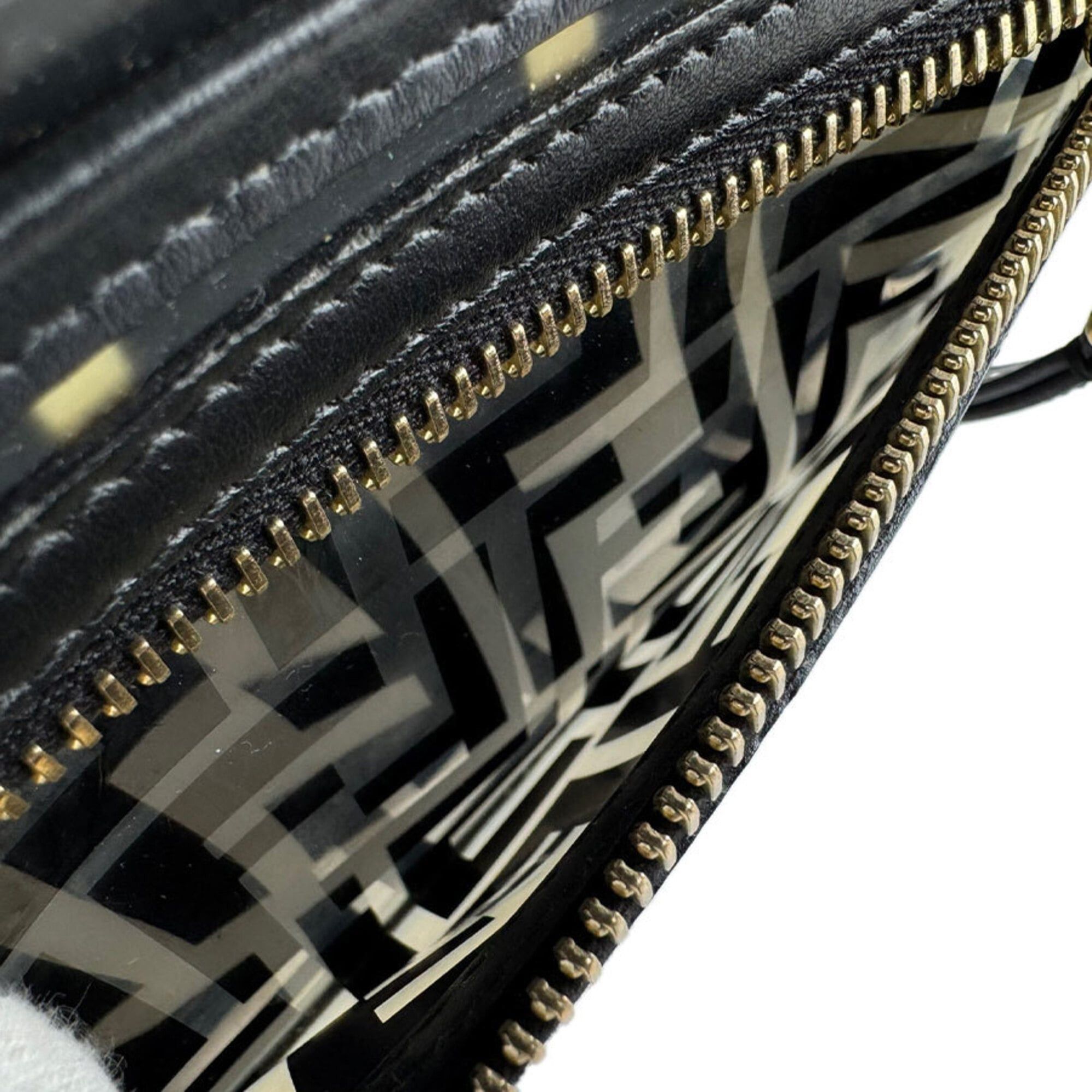 Fendi Fendi Runaway Shopper Handbag/Shoulder Bag, Vinyl Leather, Black/Clear/Gold, Women's, Free Shipping, z9466 Size ONE SIZE - 11 Thumbnail