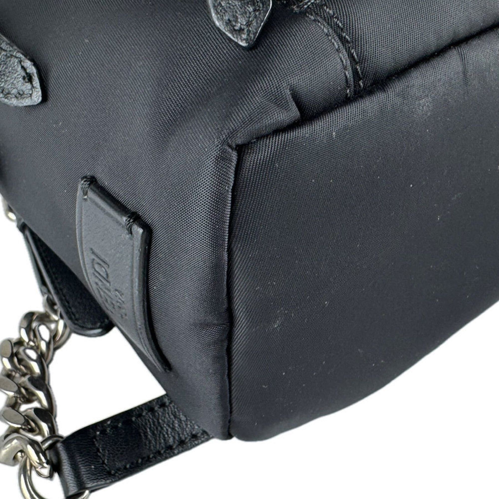 Fendi Fendi ZAINO MINI Backpack, Nylon, Fur, Black/Silver, Women's, 8BZ038-48Z, Free Shipping, z9473 Size ONE SIZE - 8 Thumbnail