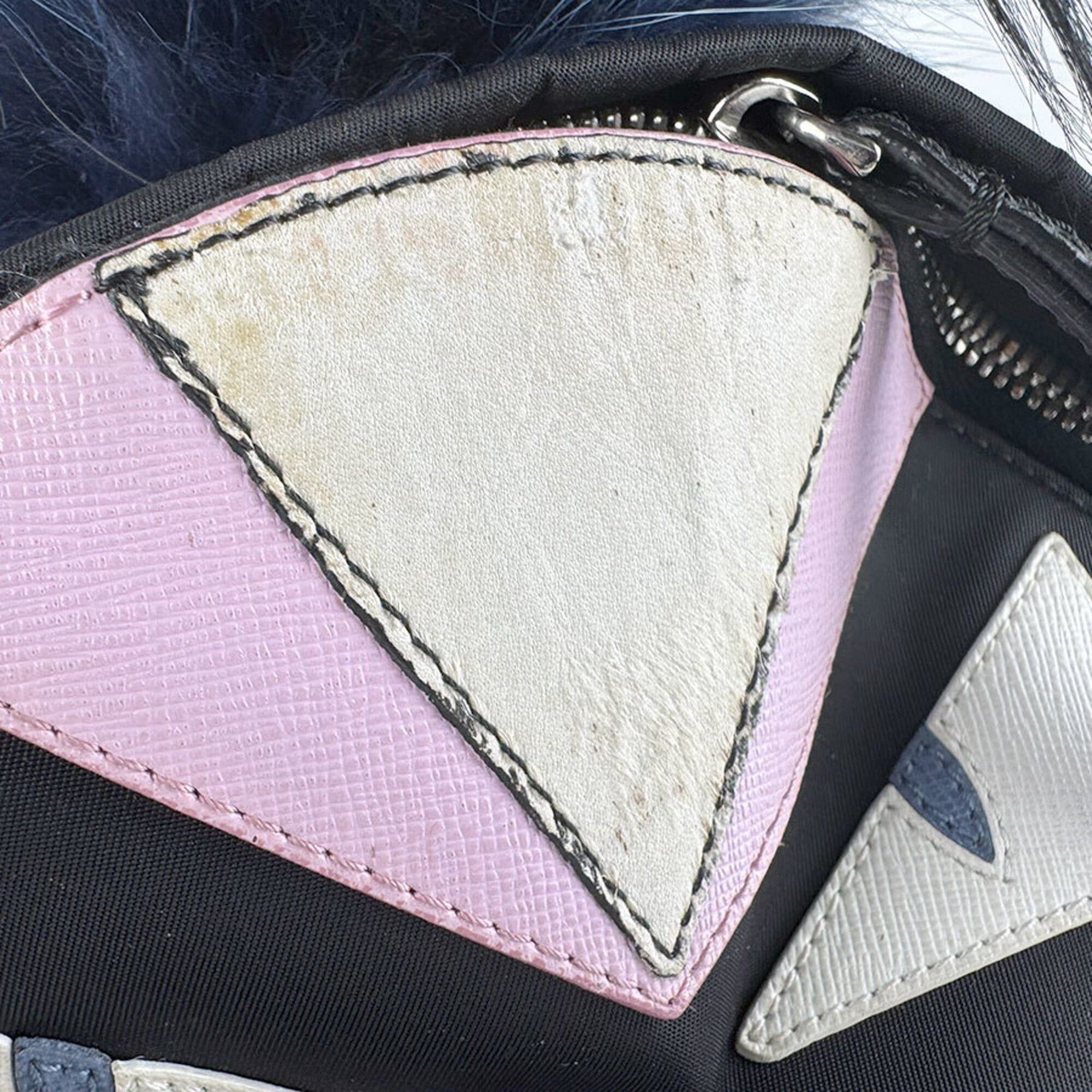 Fendi Fendi ZAINO MINI Backpack, Nylon, Fur, Black/Silver, Women's, 8BZ038-48Z, Free Shipping, z9473 Size ONE SIZE - 15 Thumbnail