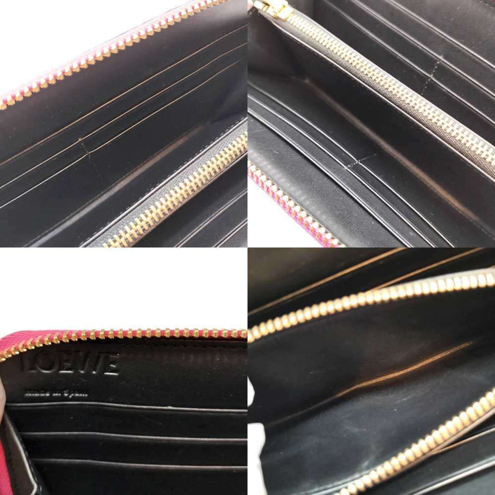 Loewe Loewe Repeat Anagram Long Wallet, Round, Pink Leather, Women's Size ONE SIZE - 5 Thumbnail