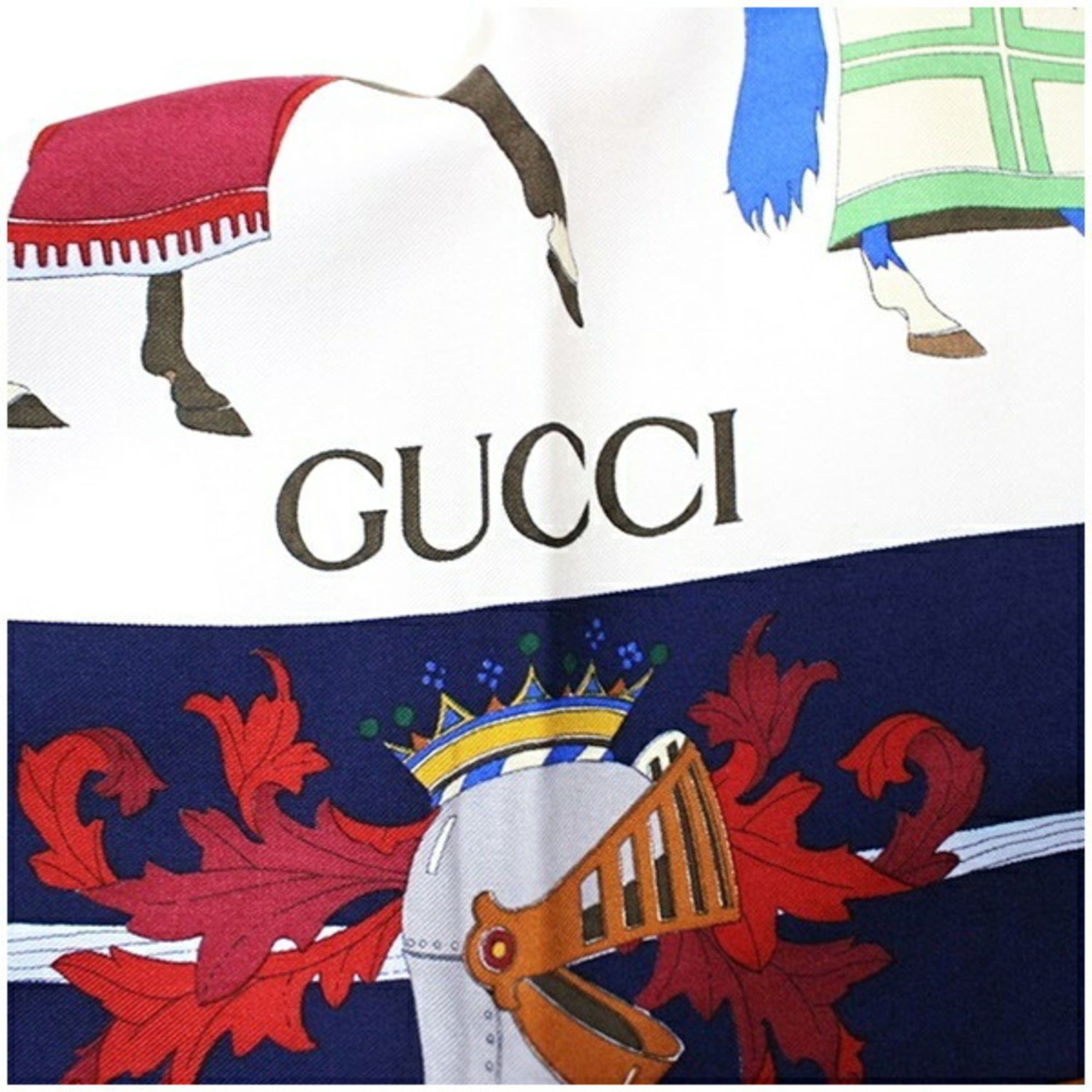 Gucci Gucci scarf/muffler, navy x white red, GUCCI, women's. Size ONE SIZE - 5 Thumbnail