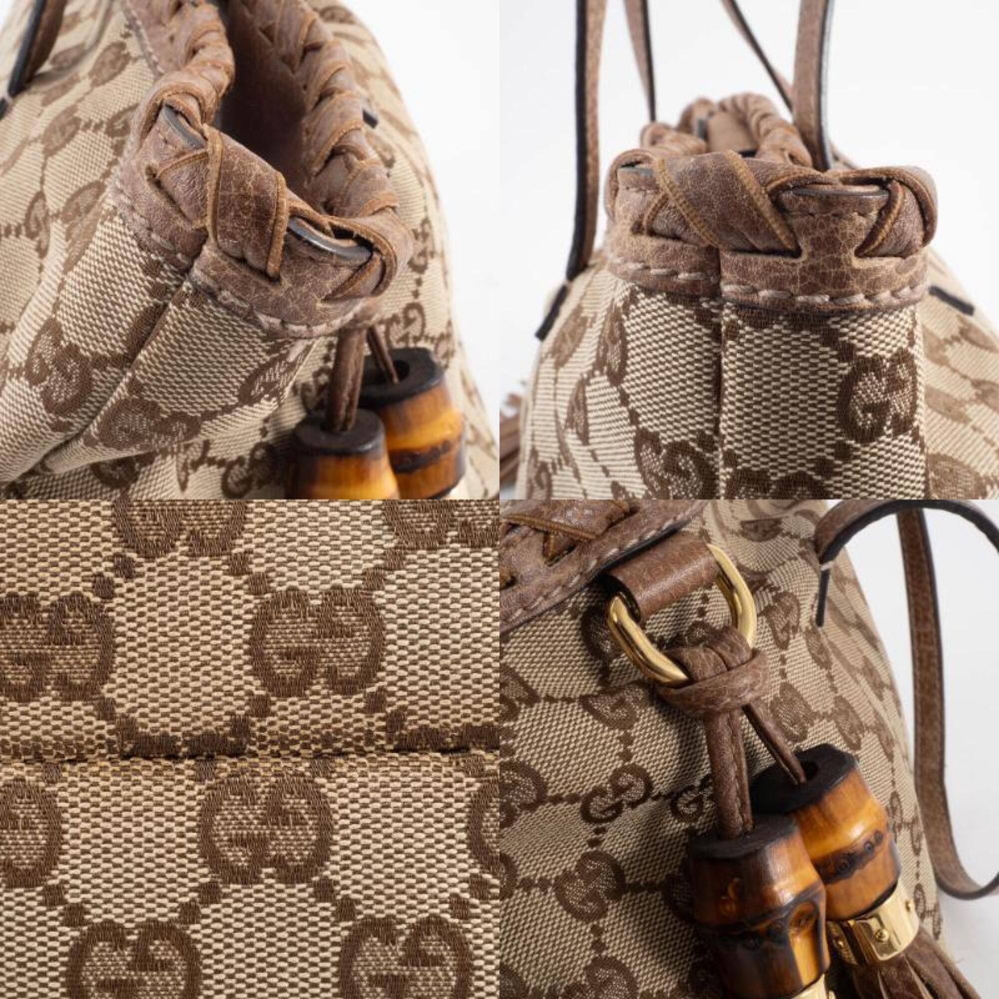 Gucci Gucci tote bag, GG canvas, beige/brown, bamboo tassel, item number 218780 Size ONE SIZE - 19 Thumbnail