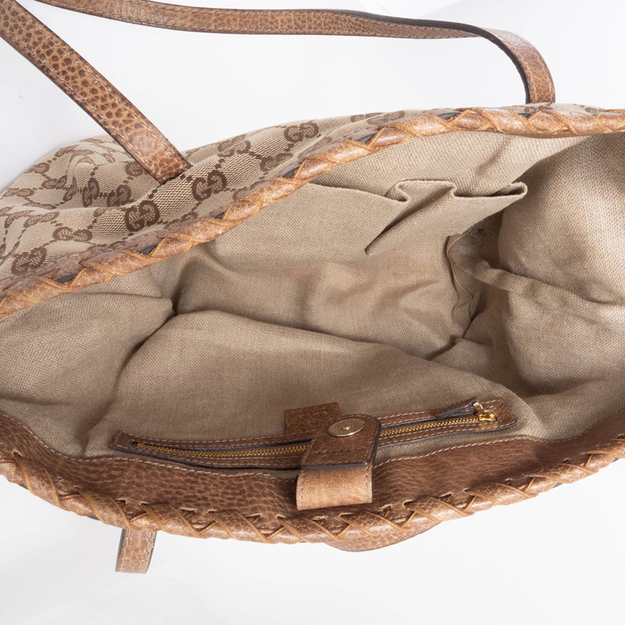 Gucci Gucci tote bag, GG canvas, beige/brown, bamboo tassel, item number 218780 Size ONE SIZE - 13 Thumbnail