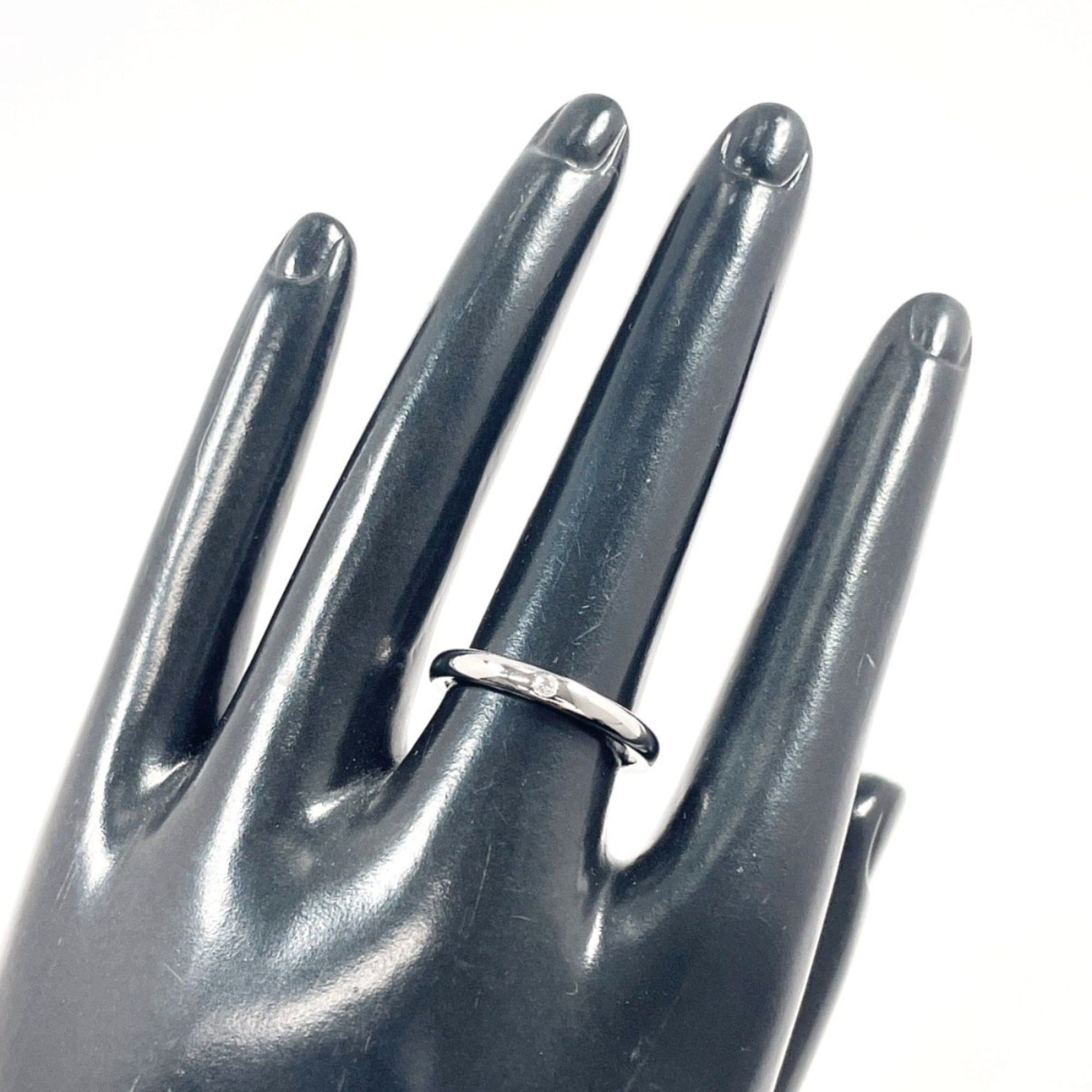 Tiffany & Co. TIFFANY&Co. Tiffany Stacking Band Ring, Elsa Peretti design, Pt950 platinum/diamond, 14.5cm, silver, unisex. Size ONE SIZE - 7 Thumbnail