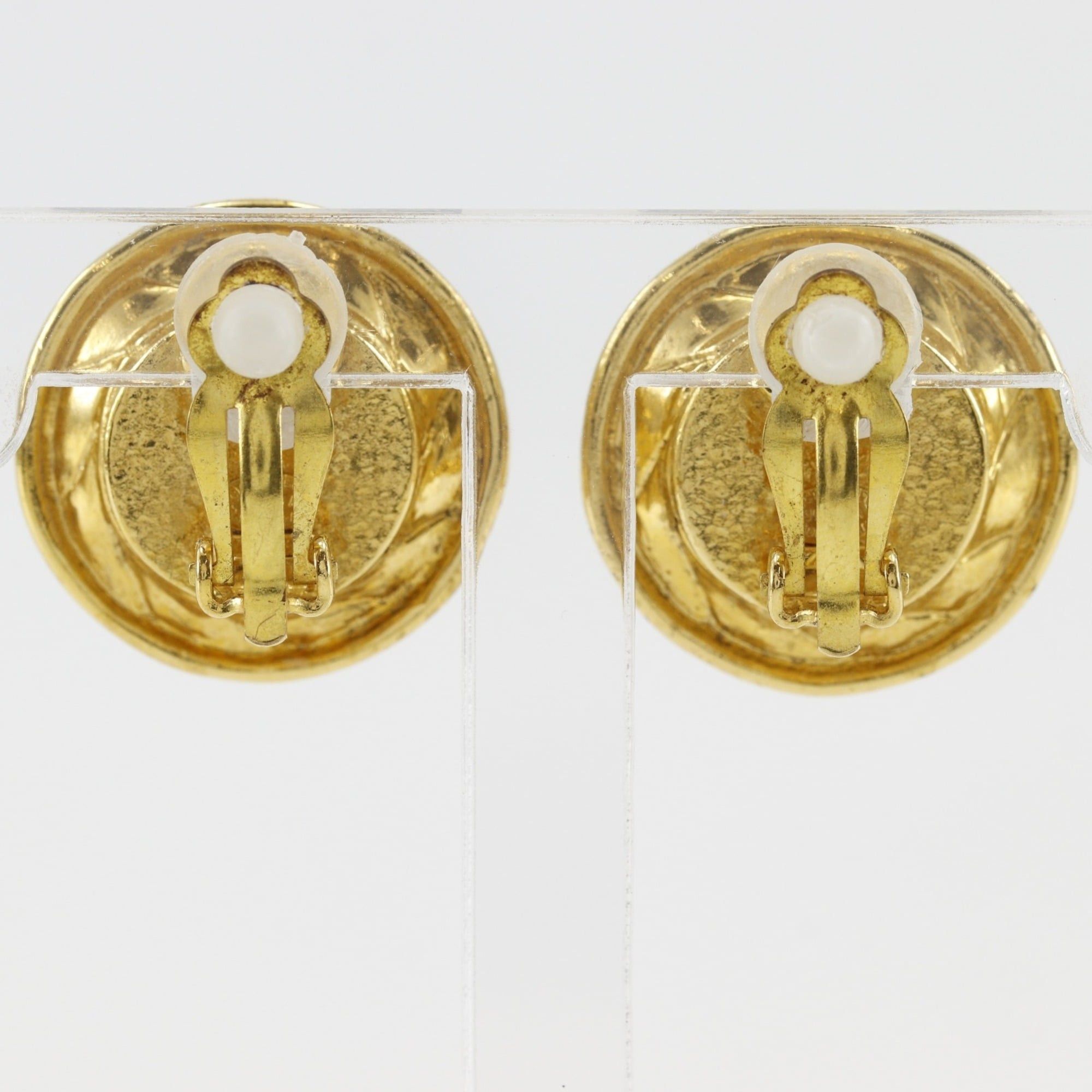 Chanel Chanel Coco Mark Earrings, Vintage, Gold Plated x Faux Pearl, 1996, 96A, Approx. 15.0g, Women's. Size ONE SIZE - 3 Thumbnail