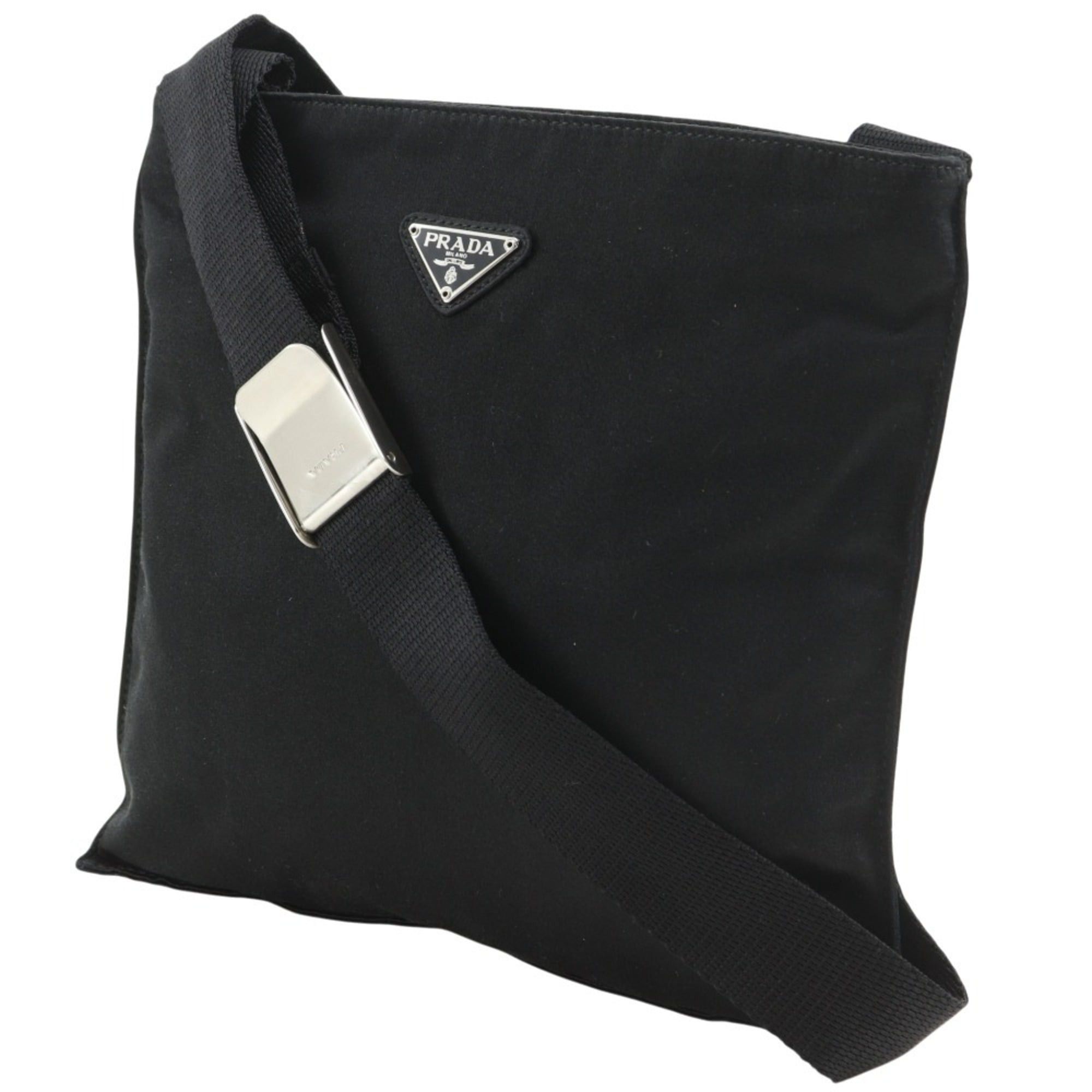 Prada Prada Pochette Shoulder Bag B7879 Satin NERO Black Women's Size ONE SIZE - 2 Thumbnail