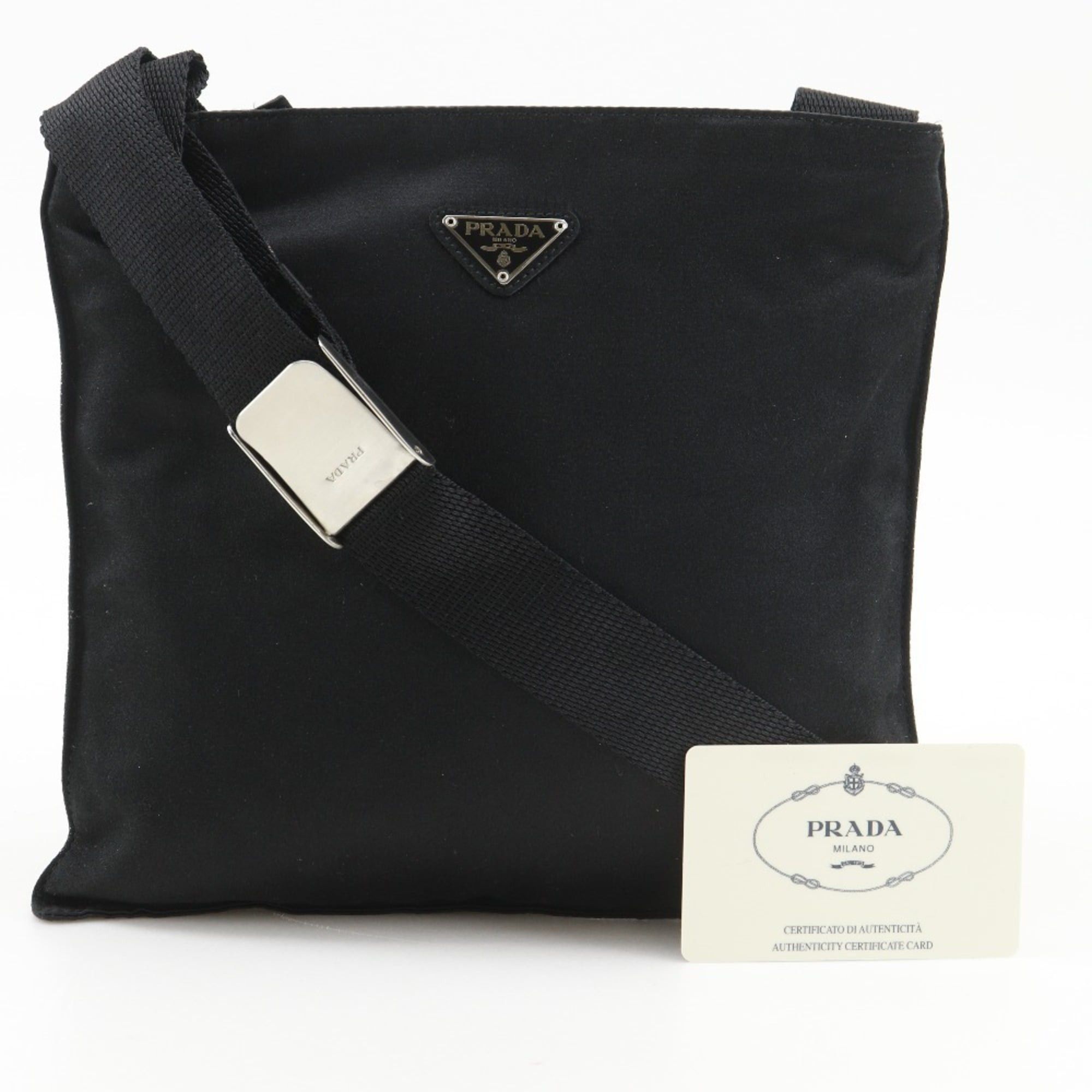 Prada Prada Pochette Shoulder Bag B7879 Satin NERO Black Women's Size ONE SIZE - 14 Thumbnail