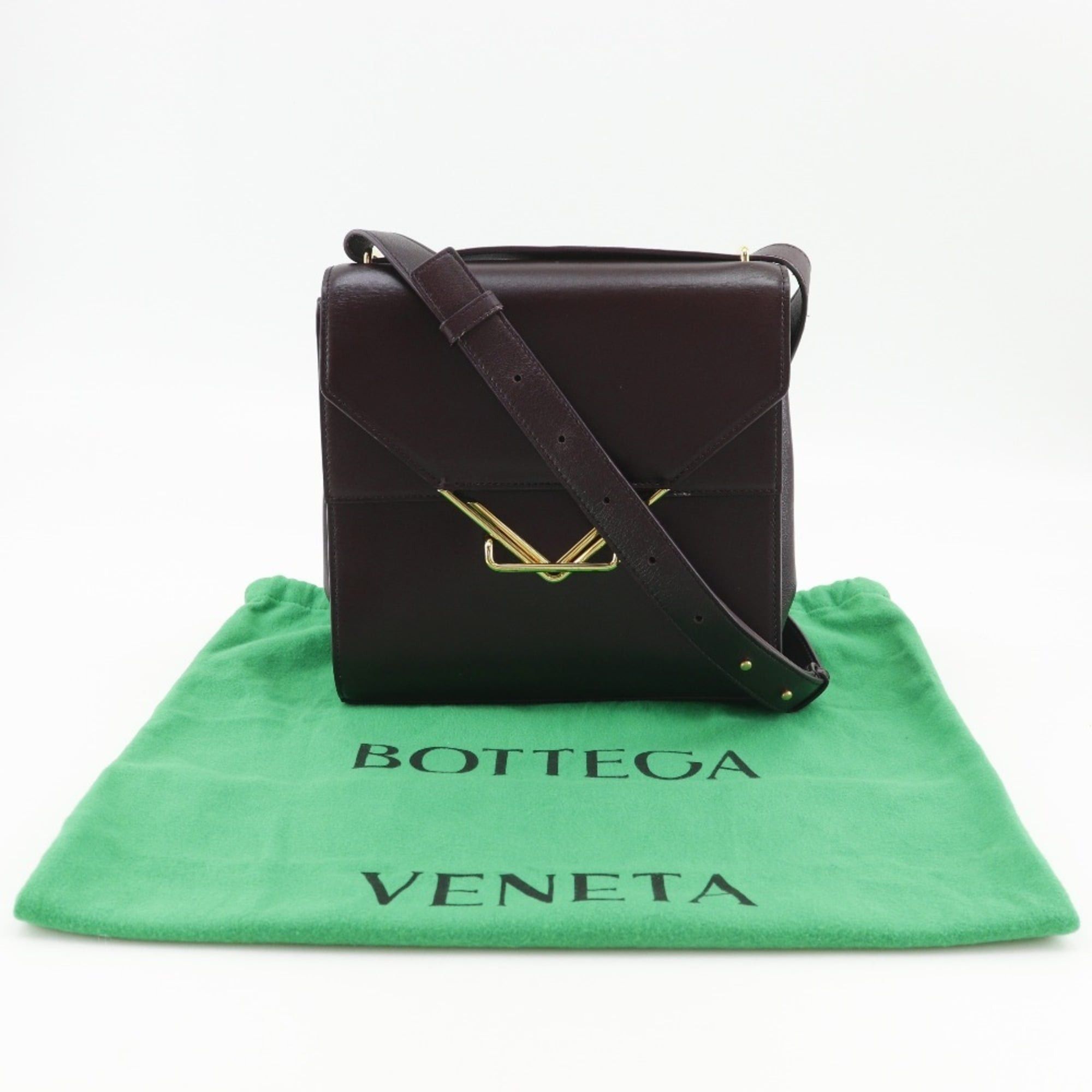 Bottega Veneta Bottega Veneta The Clip Shoulder Bag, Leather, Purple, Flap, Women's Size ONE SIZE - 18 Thumbnail