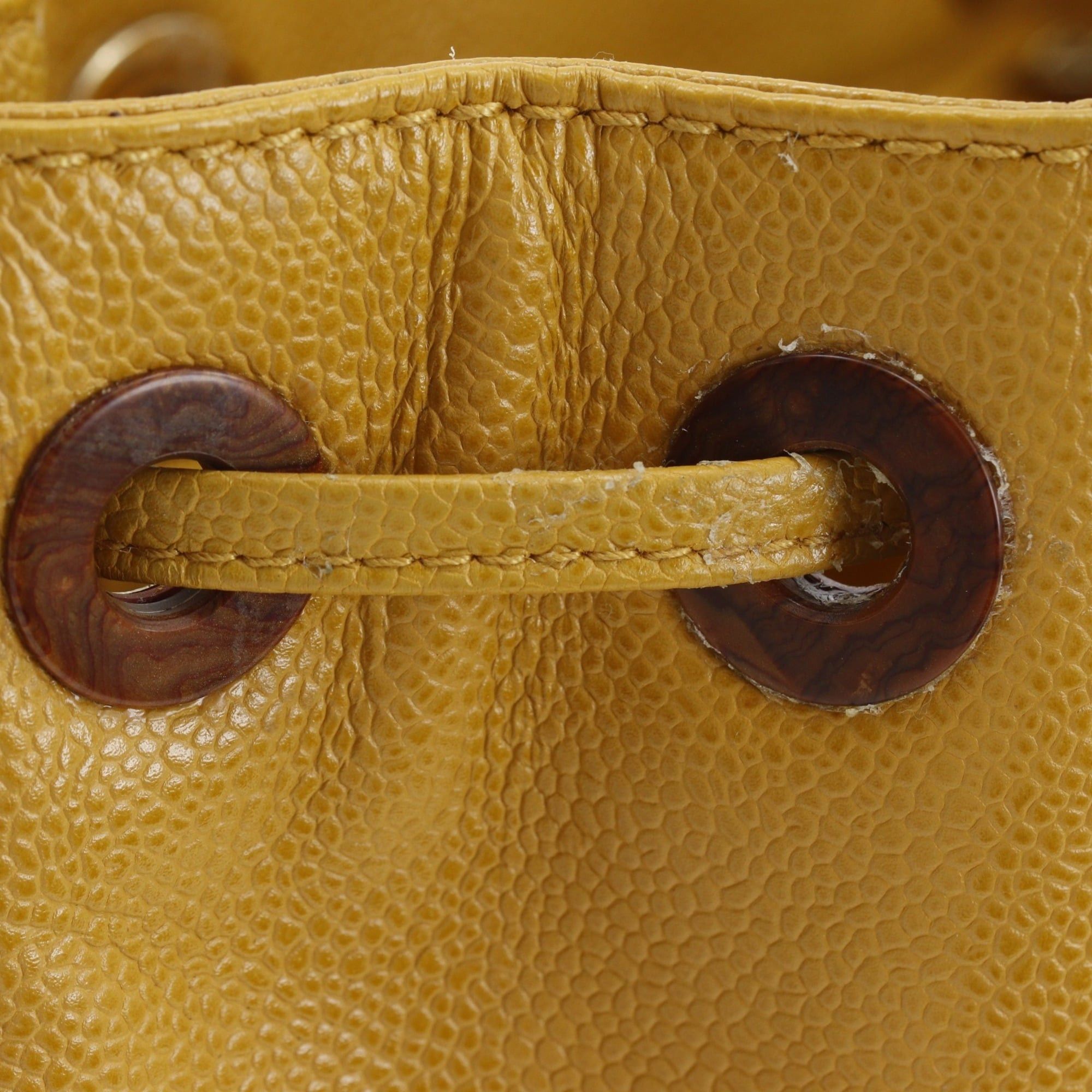 Chanel Chanel Coco Mark Tote Bag, Drawstring, Caviar Leather, Camel, A5 Size, Women's Size ONE SIZE - 12 Thumbnail