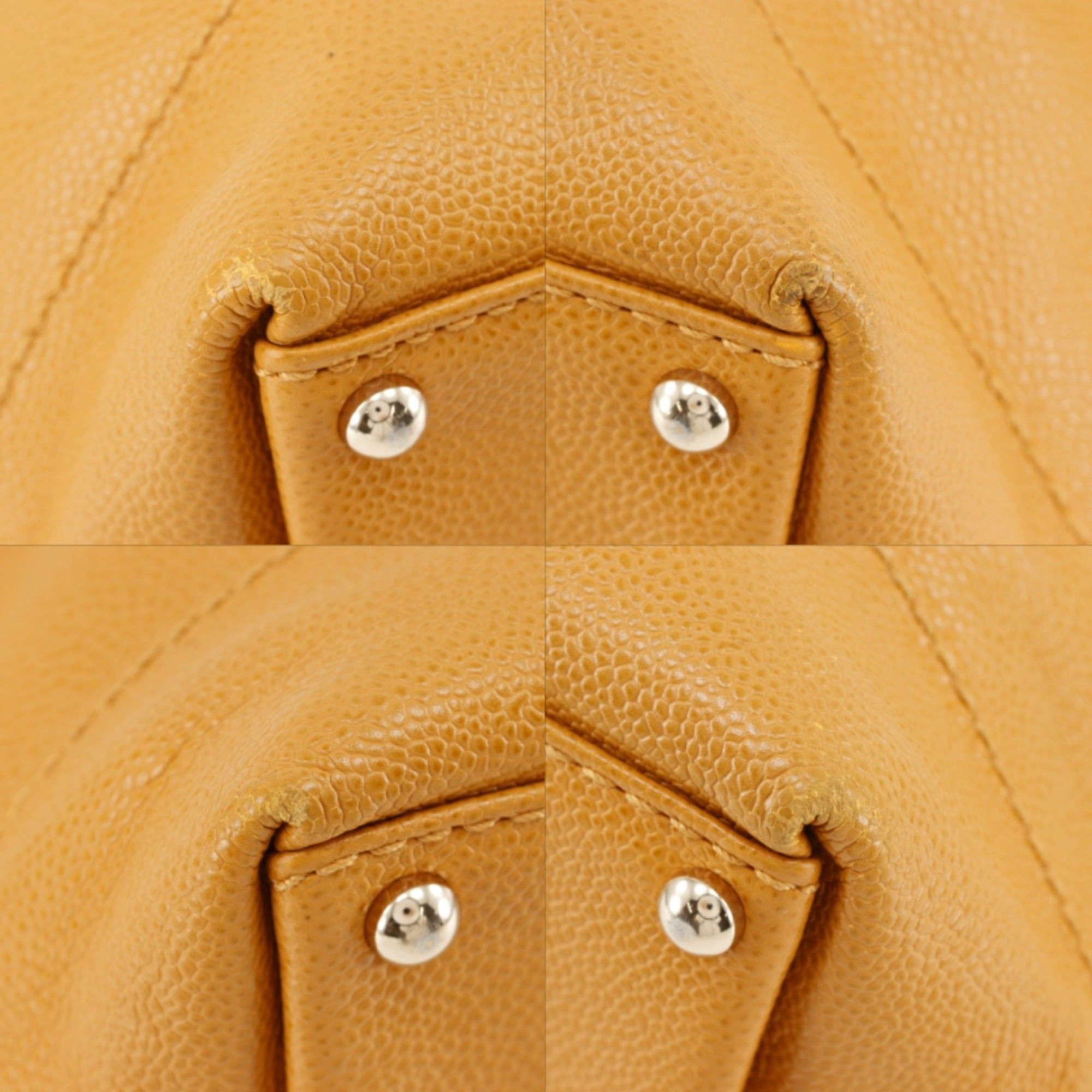 Chanel Chanel Coco Mark Tote Bag, Drawstring, Caviar Leather, Camel, A5 Size, Women's Size ONE SIZE - 4 Thumbnail