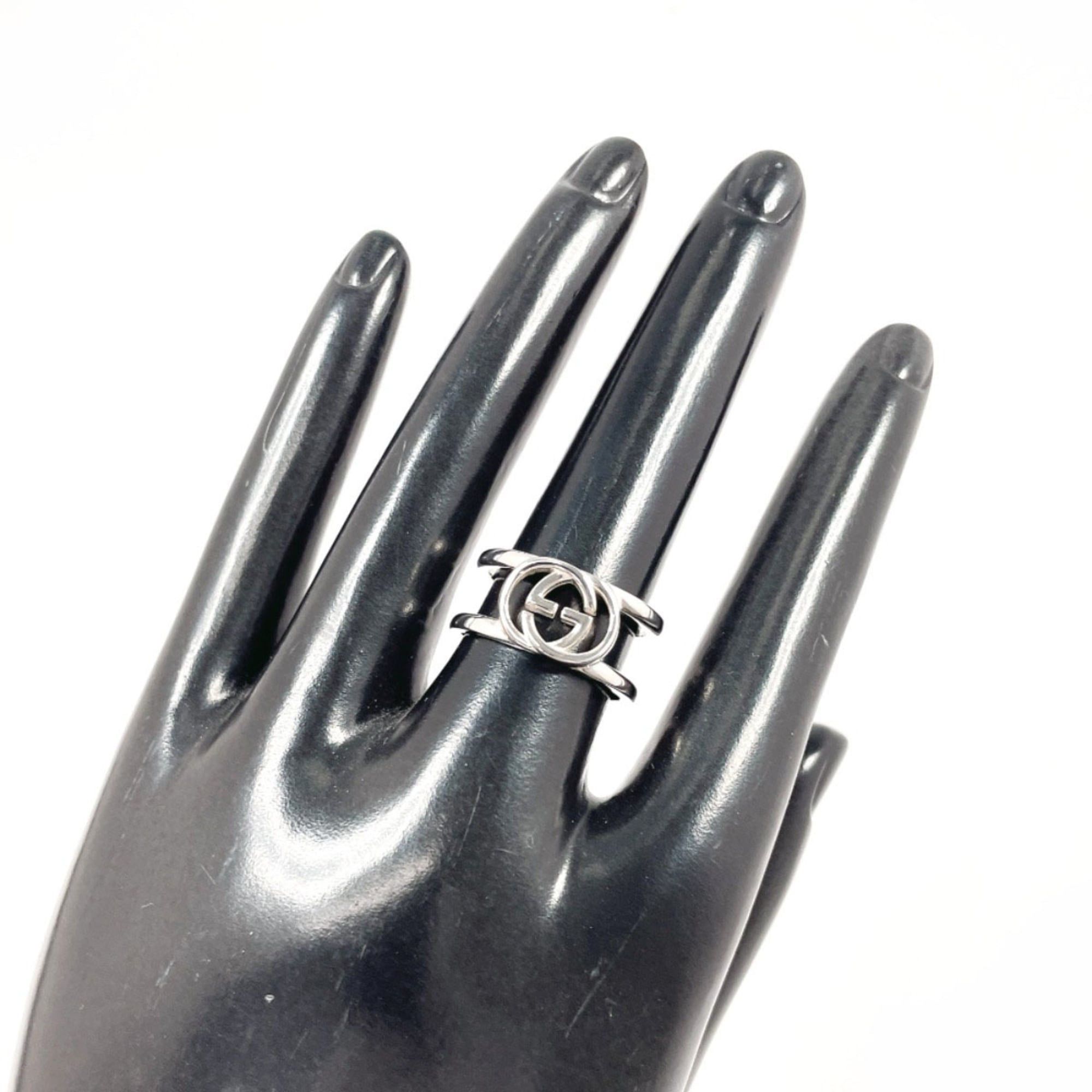Gucci GUCCI Interlocking G Wide Ring, Sterling Silver 925, Size 14, Unisex Size ONE SIZE - 7 Thumbnail