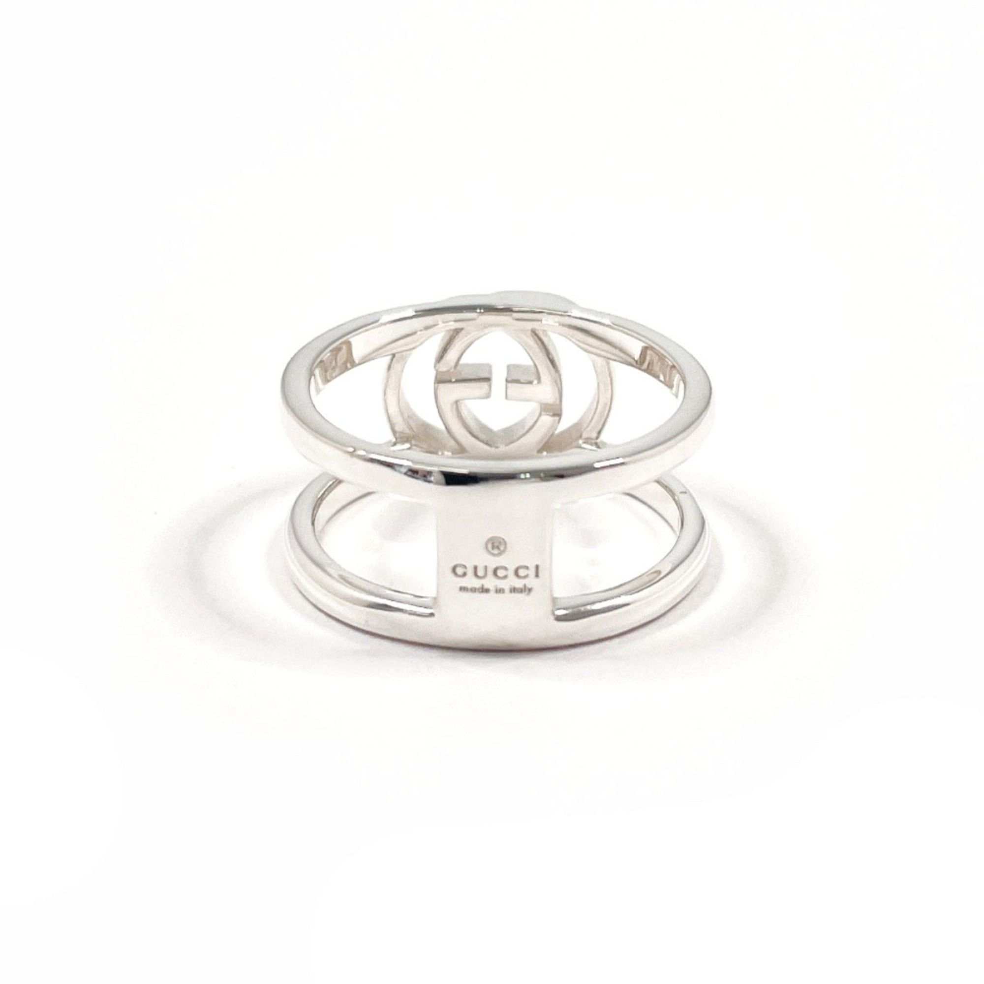 Gucci GUCCI Interlocking G Wide Ring, Sterling Silver 925, Size 14, Unisex Size ONE SIZE - 2 Thumbnail