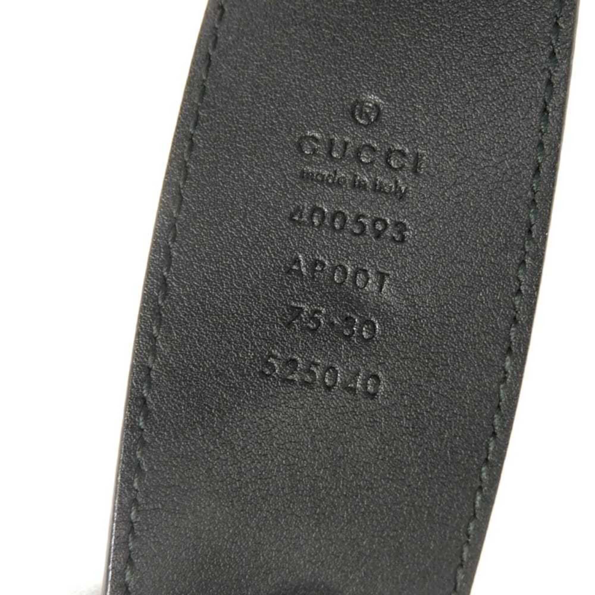 Gucci Gucci Belt GG Emblem Wide Leather 40MM 75/30 Calf Marmont Black 400593 AP00T 1000 Men's Women's Size ONE SIZE - 6 Thumbnail