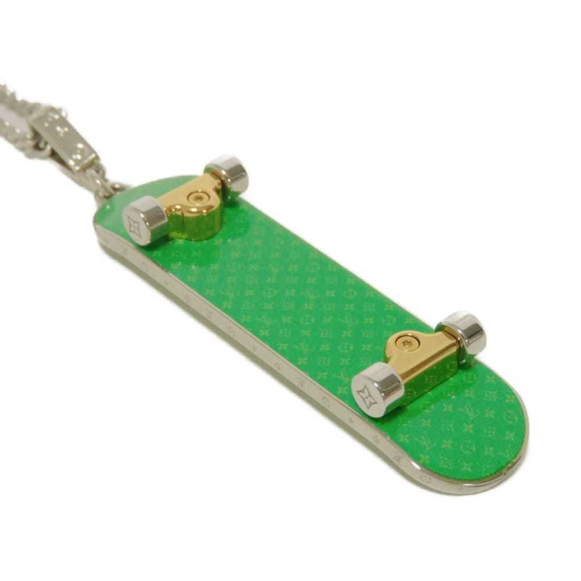 Louis Vuitton Louis Vuitton Necklace Pendant Skateboard LV Logo Virgil Abloh Enamel 60cm Monogram Green MP3277 Men's Size ONE SIZE - 6 Thumbnail