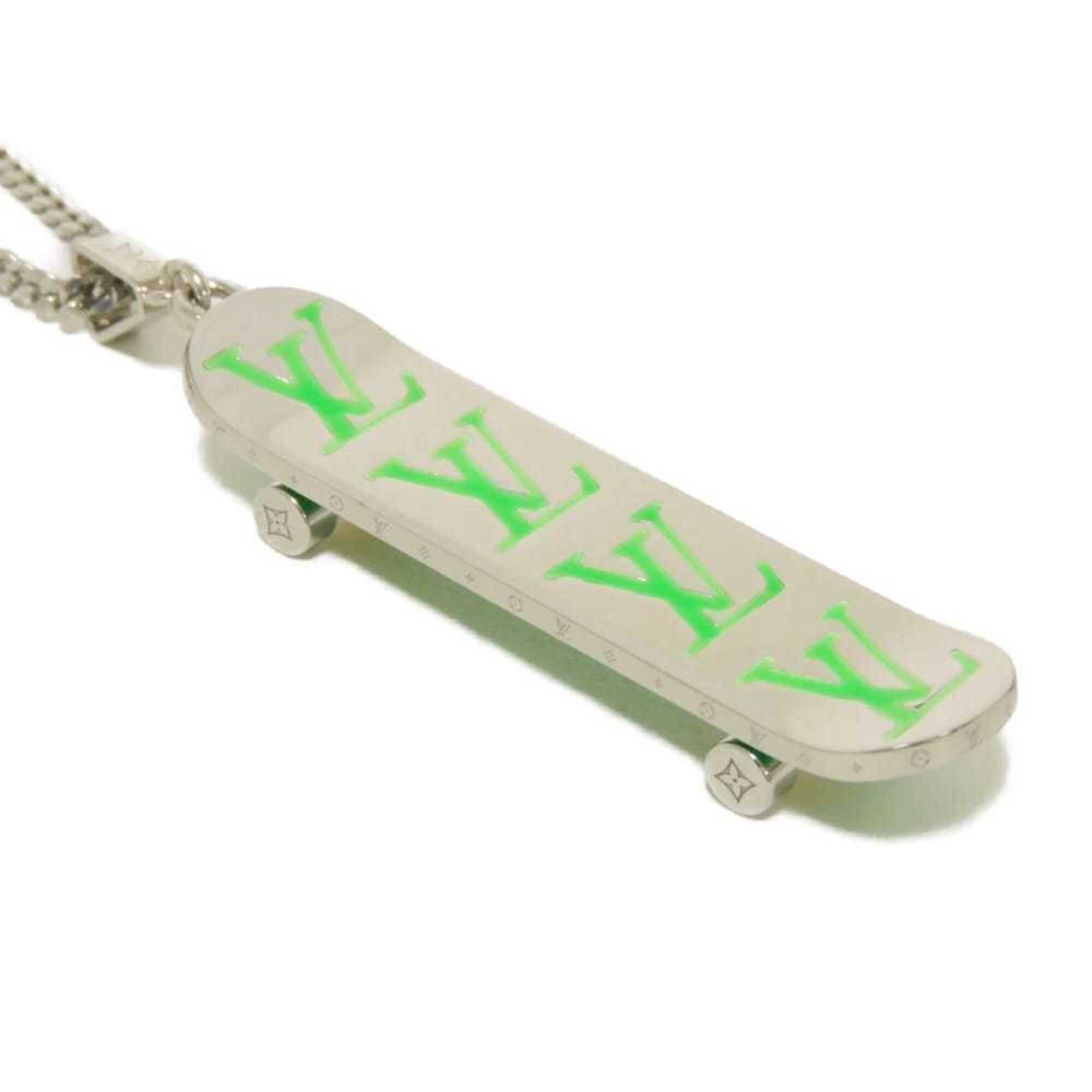 Louis Vuitton Louis Vuitton Necklace Pendant Skateboard LV Logo Virgil Abloh Enamel 60cm Monogram Green MP3277 Men's Size ONE SIZE - 4 Thumbnail