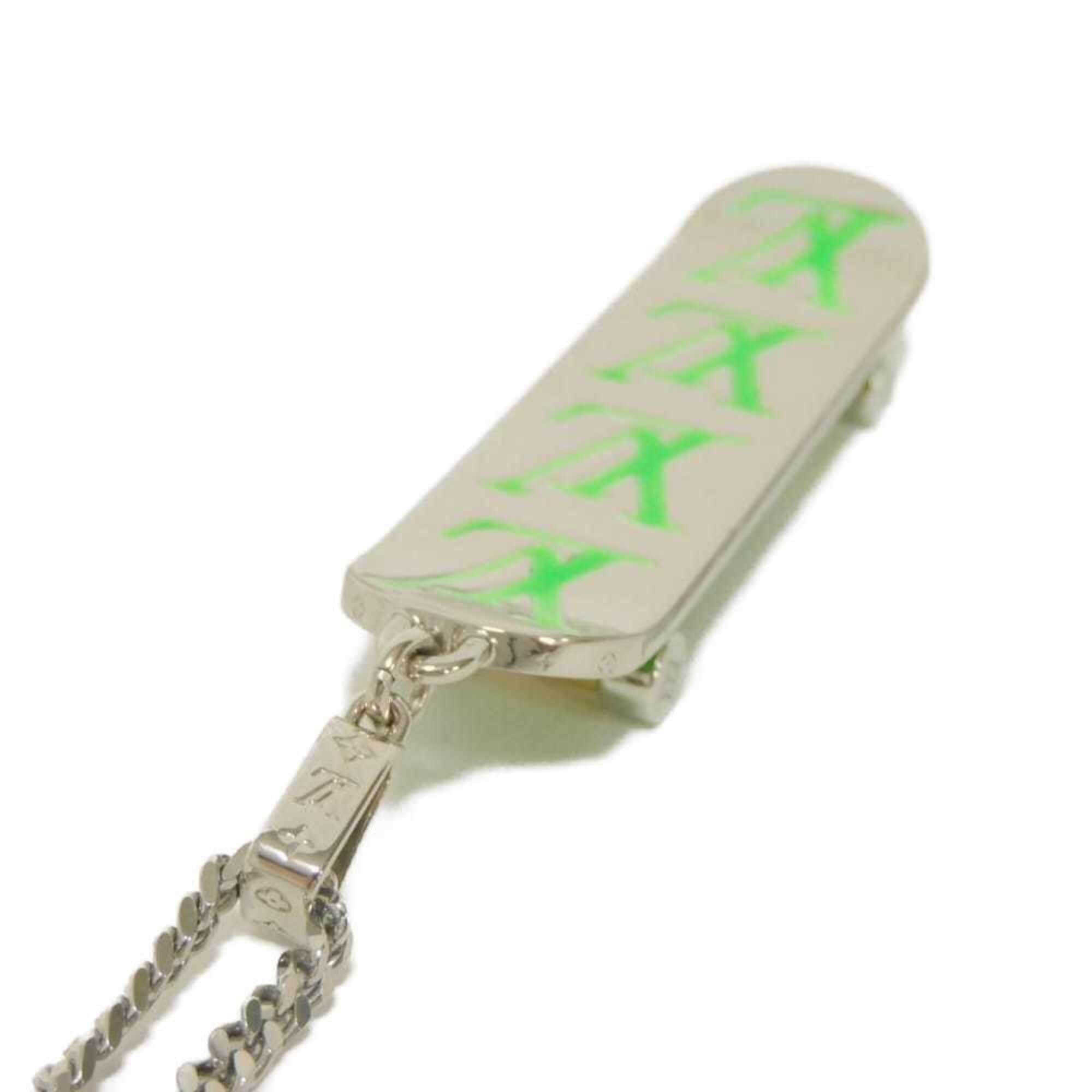 Louis Vuitton Louis Vuitton Necklace Pendant Skateboard LV Logo Virgil Abloh Enamel 60cm Monogram Green MP3277 Men's Size ONE SIZE - 5 Thumbnail