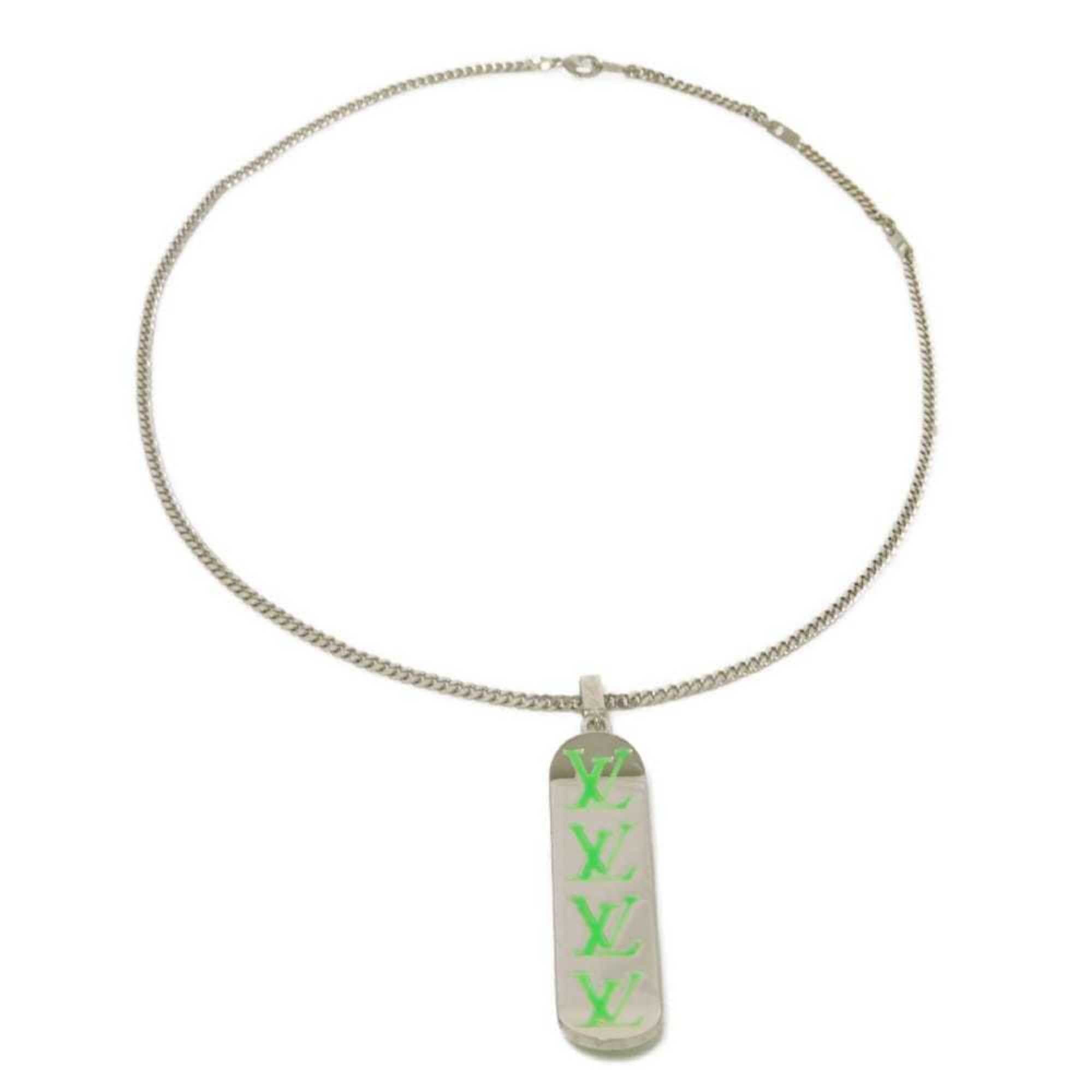 Louis Vuitton Louis Vuitton Necklace Pendant Skateboard LV Logo Virgil Abloh Enamel 60cm Monogram Green MP3277 Men's Size ONE SIZE - 2 Thumbnail