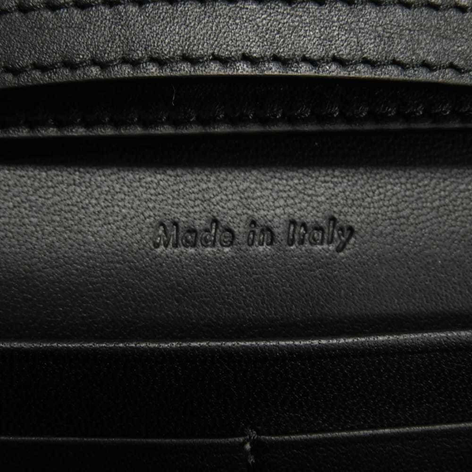 Celine Celine Shoulder Bag Chain Crossbody Lambskin Snake Pattern White 2-Way Clutch Old Logo Foil Stamped Black 105204 Men's Women's Size ONE SIZE - 8 Thumbnail