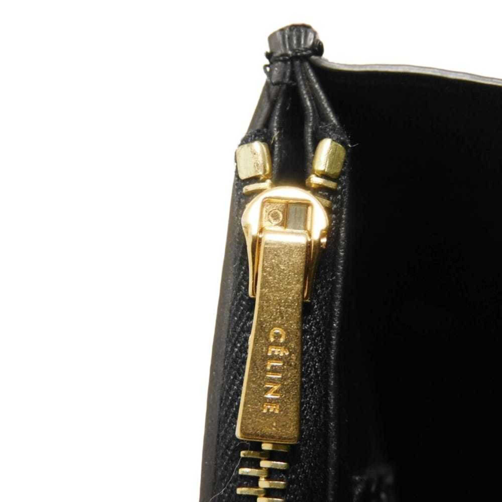 Celine Celine Shoulder Bag Chain Crossbody Lambskin Snake Pattern White 2-Way Clutch Old Logo Foil Stamped Black 105204 Men's Women's Size ONE SIZE - 16 Thumbnail