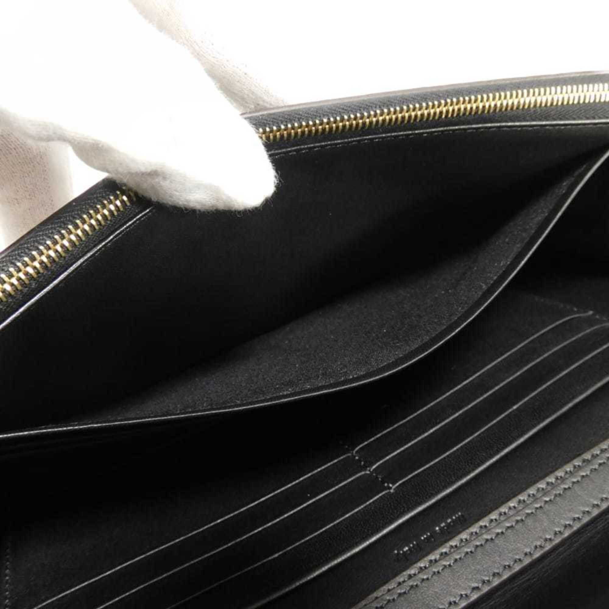Celine Celine Shoulder Bag Chain Crossbody Lambskin Snake Pattern White 2-Way Clutch Old Logo Foil Stamped Black 105204 Men's Women's Size ONE SIZE - 15 Thumbnail