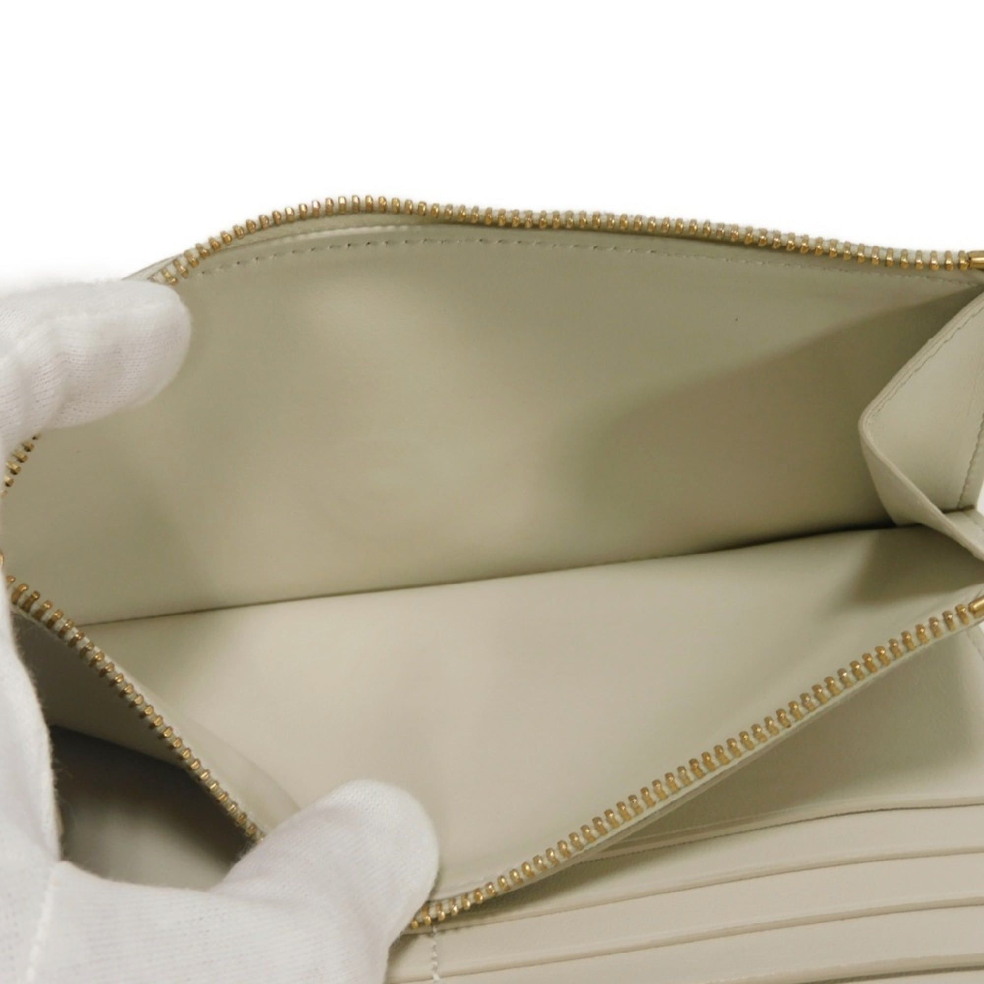 Bottega Veneta Bottega Veneta Continental Trifold Wallet, Ivory, RFID IC Plate Plaster, 578751 VMAU1 9644, Men's & Women's Size ONE SIZE - 15 Thumbnail