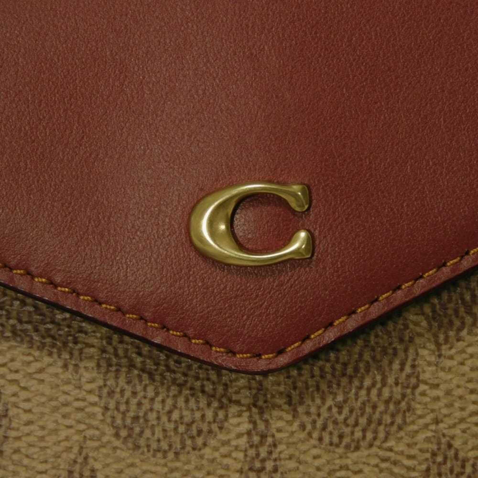Coach Coach Wynn Small Tri-fold Wallet, C-mark, C-logo, Colorblock, Rust Beige, Unused, Signature Tan, C2329, Men's/Women's. Size ONE SIZE - 12 Thumbnail