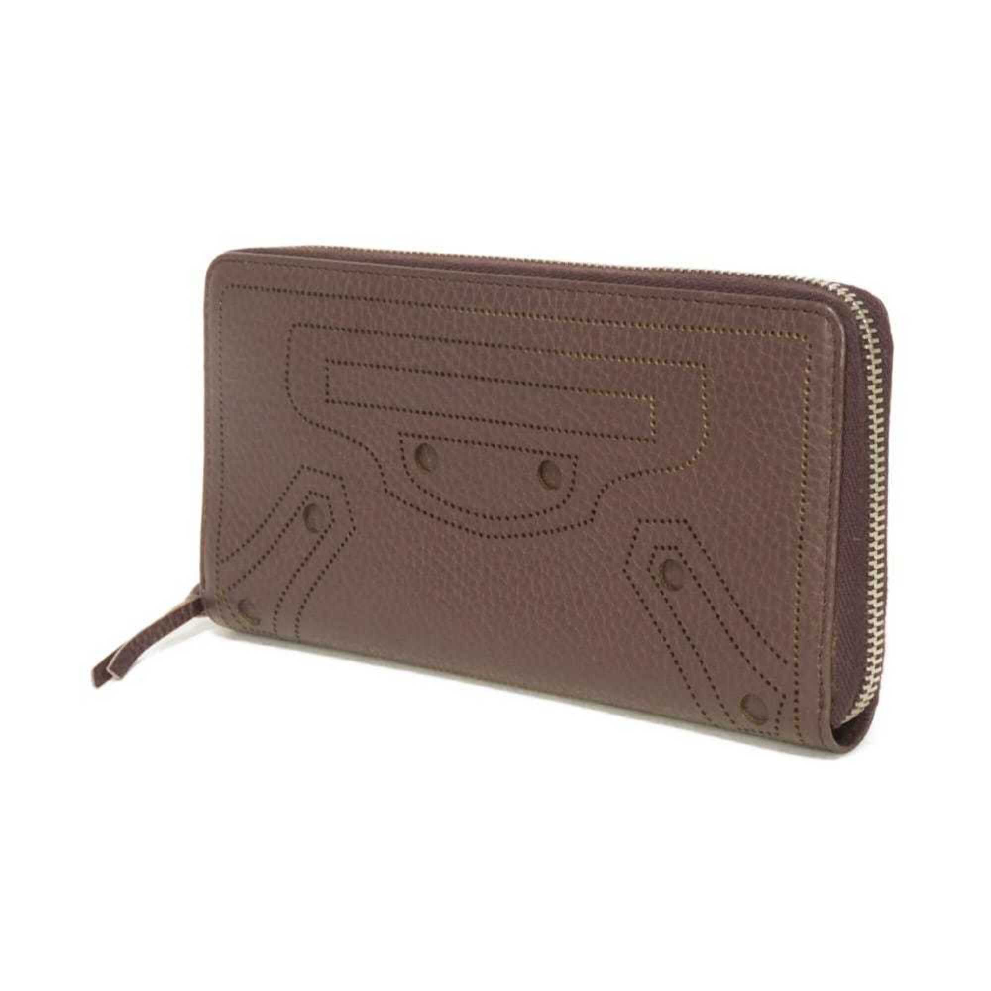 Balenciaga Balenciaga Classic Continental Wallet (Old Model), Round Zipper, Perforated, Bordeaux, 443521 DQOIN 6130, Men's & Women's Size ONE SIZE - 2 Thumbnail