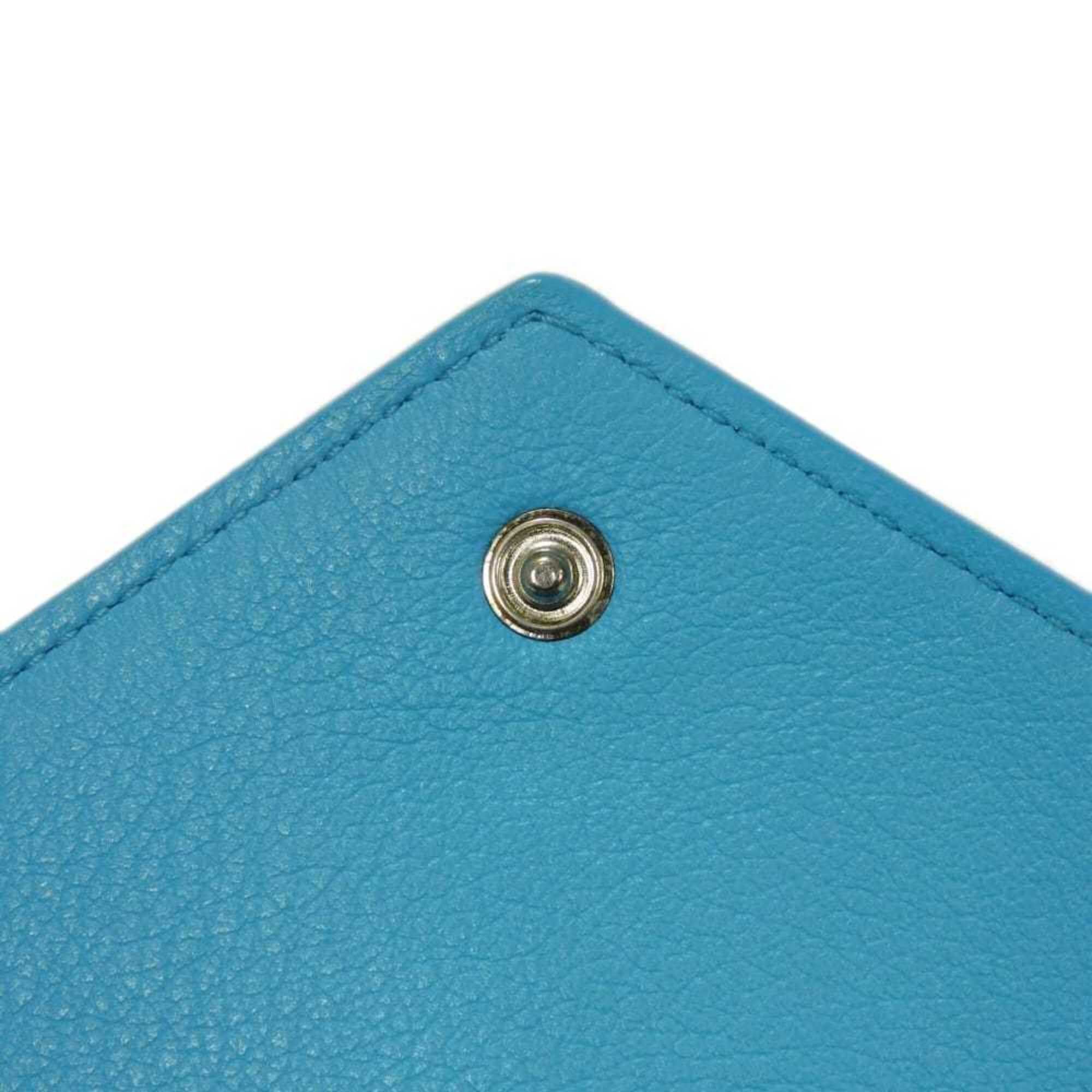 Balenciaga Balenciaga Paper Thin Money Slim Continental Wallet, Calf Leather, New Logo, Baby Blue, 499207 DLQ0N 4804, Men's & Women's Size ONE SIZE - 9 Thumbnail