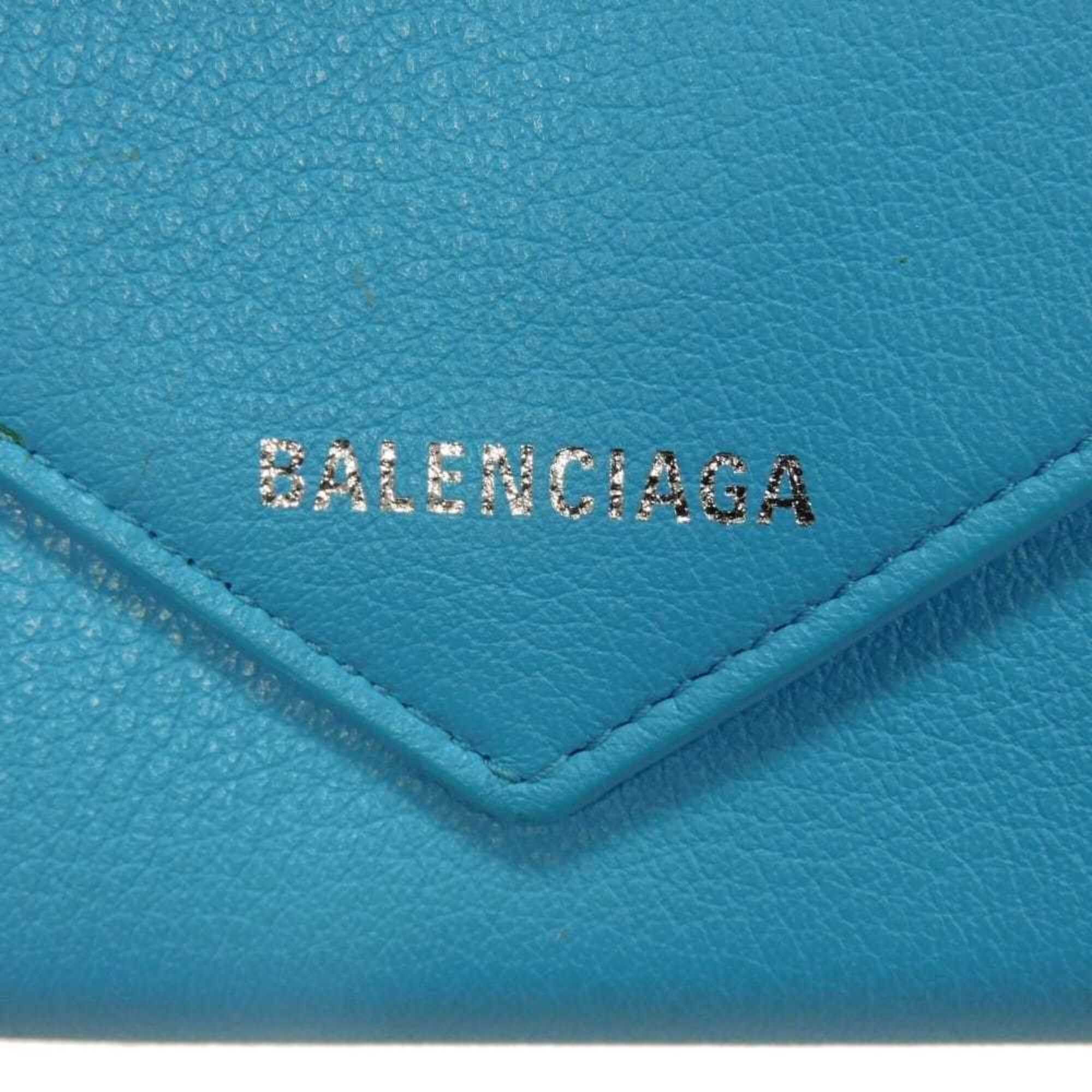 Balenciaga Balenciaga Paper Thin Money Slim Continental Wallet, Calf Leather, New Logo, Baby Blue, 499207 DLQ0N 4804, Men's & Women's Size ONE SIZE - 19 Thumbnail