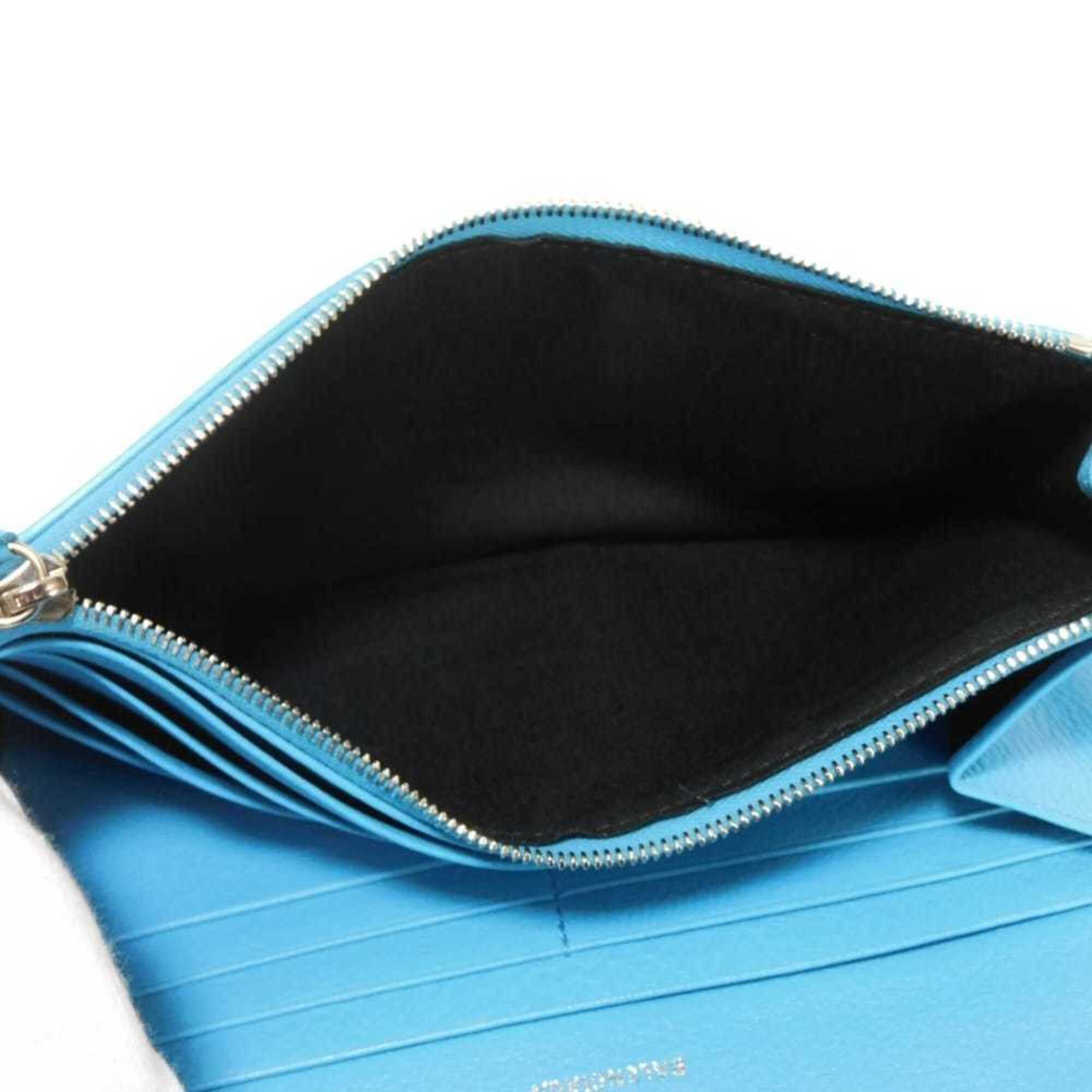 Balenciaga Balenciaga Paper Thin Money Slim Continental Wallet, Calf Leather, New Logo, Baby Blue, 499207 DLQ0N 4804, Men's & Women's Size ONE SIZE - 17 Thumbnail