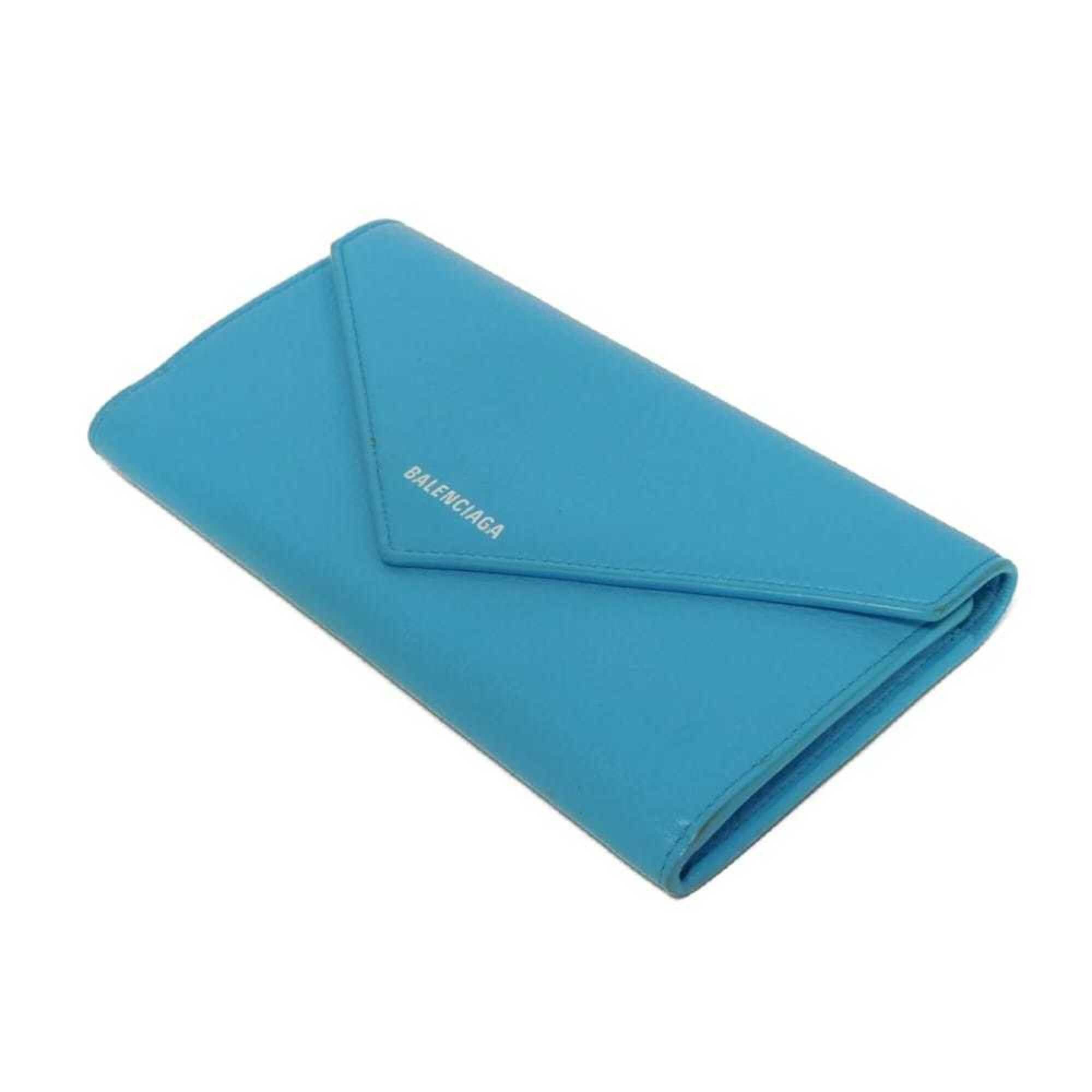 Balenciaga Balenciaga Paper Thin Money Slim Continental Wallet, Calf Leather, New Logo, Baby Blue, 499207 DLQ0N 4804, Men's & Women's Size ONE SIZE - 4 Thumbnail