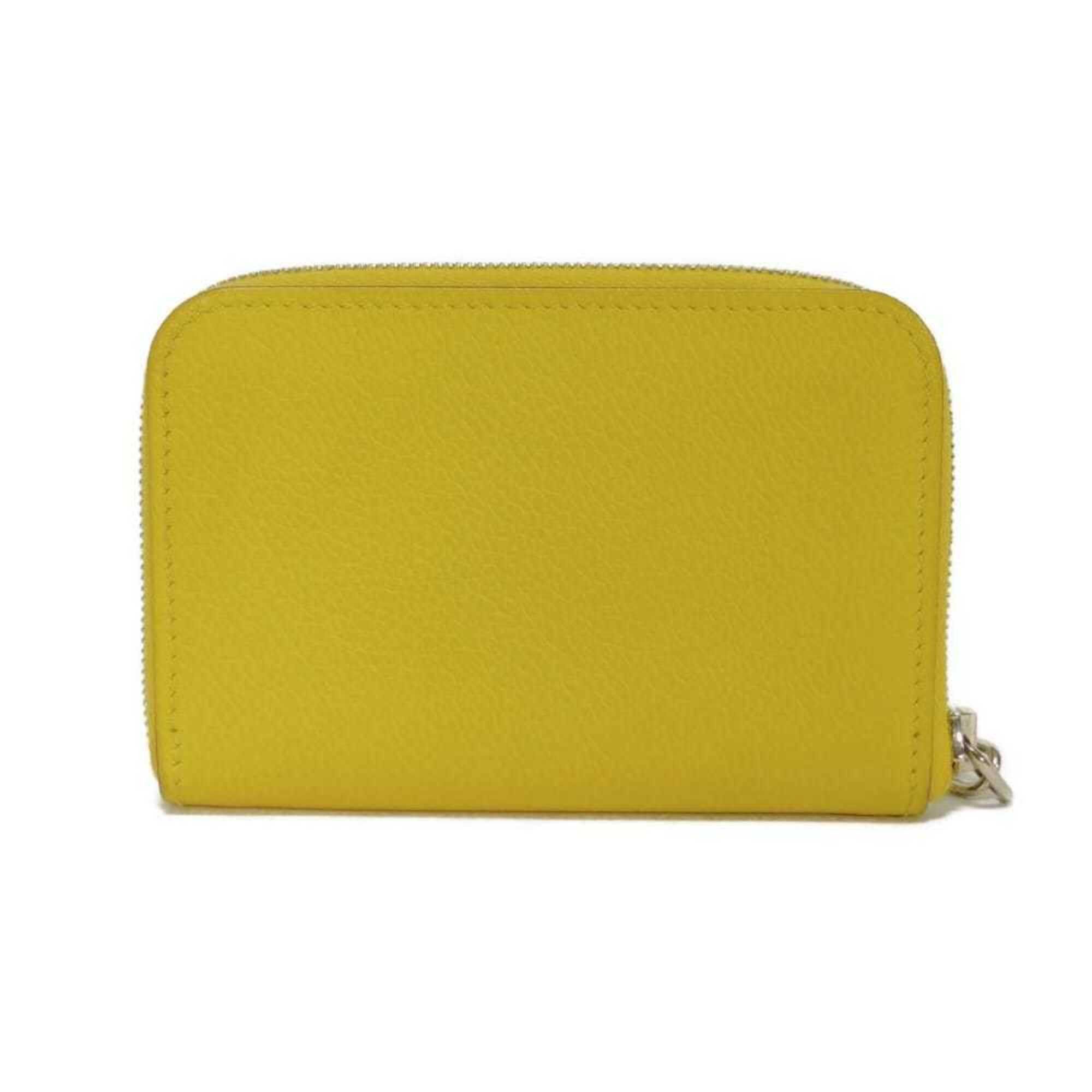 Hermes Hermes coin case, Zip Ango compact, Evercolor yellow, card Chaine d'Ancre, Jaune Naple, W stamp, men's/women's. Size ONE SIZE - 3 Thumbnail