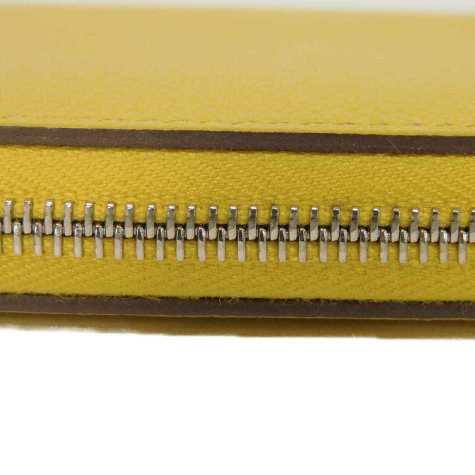 Hermes Hermes coin case, Zip Ango compact, Evercolor yellow, card Chaine d'Ancre, Jaune Naple, W stamp, men's/women's. Size ONE SIZE - 15 Thumbnail