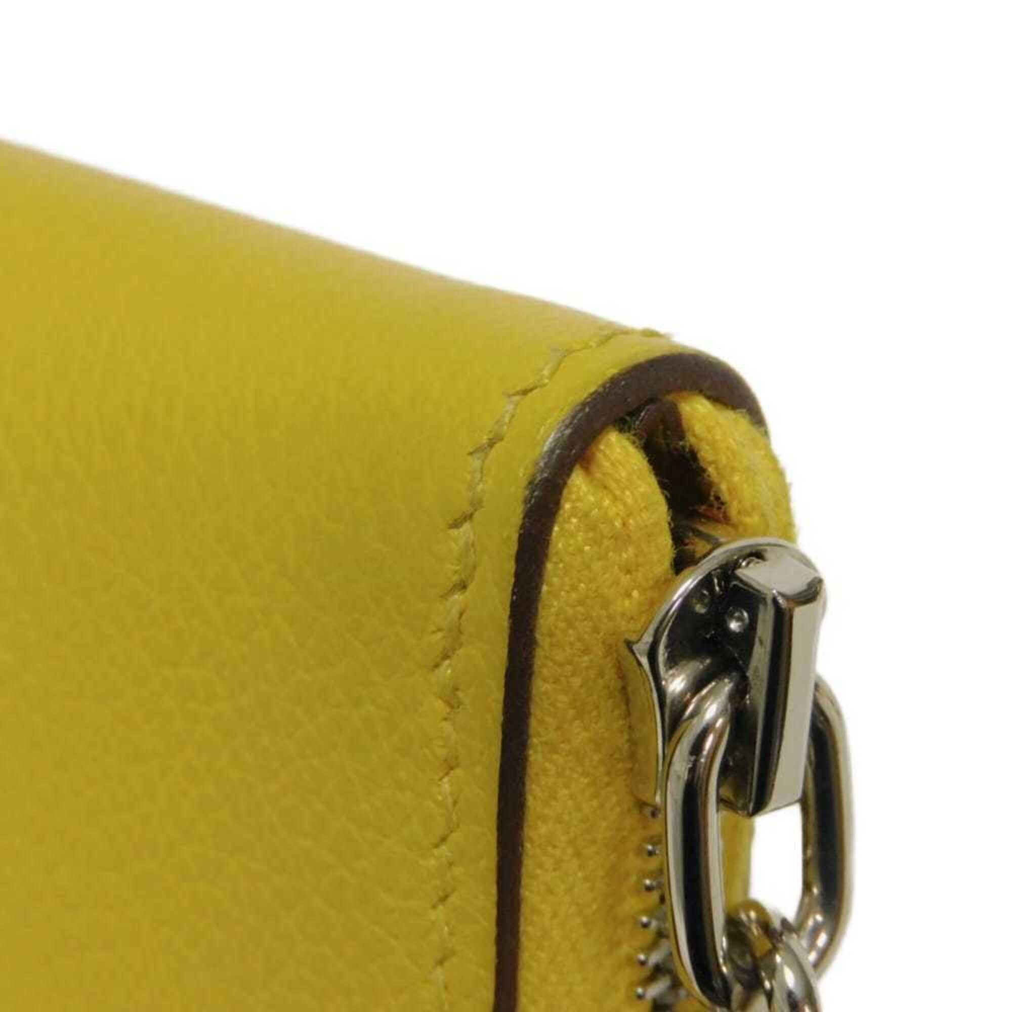 Hermes Hermes coin case, Zip Ango compact, Evercolor yellow, card Chaine d'Ancre, Jaune Naple, W stamp, men's/women's. Size ONE SIZE - 16 Thumbnail