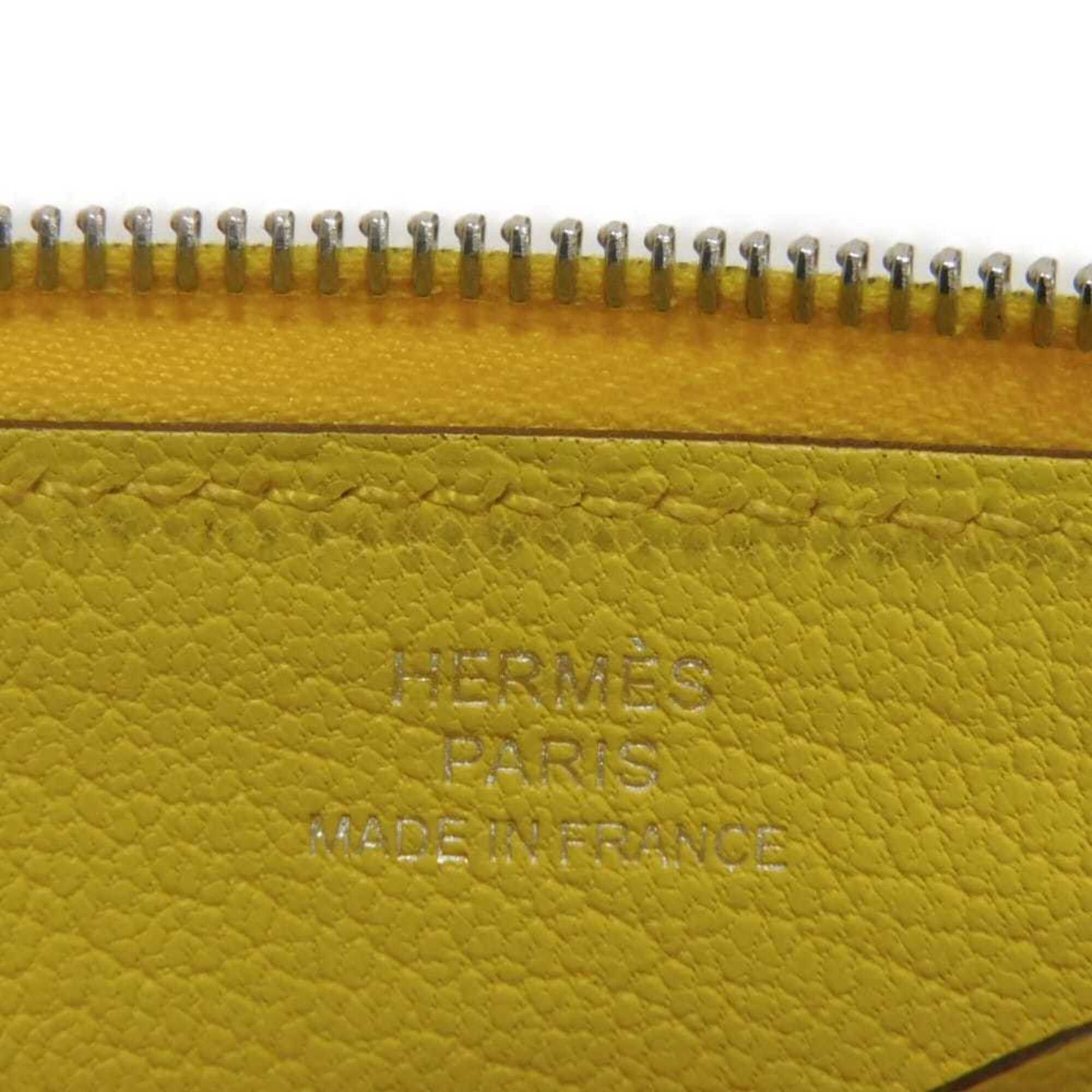 Hermes Hermes coin case, Zip Ango compact, Evercolor yellow, card Chaine d'Ancre, Jaune Naple, W stamp, men's/women's. Size ONE SIZE - 6 Thumbnail