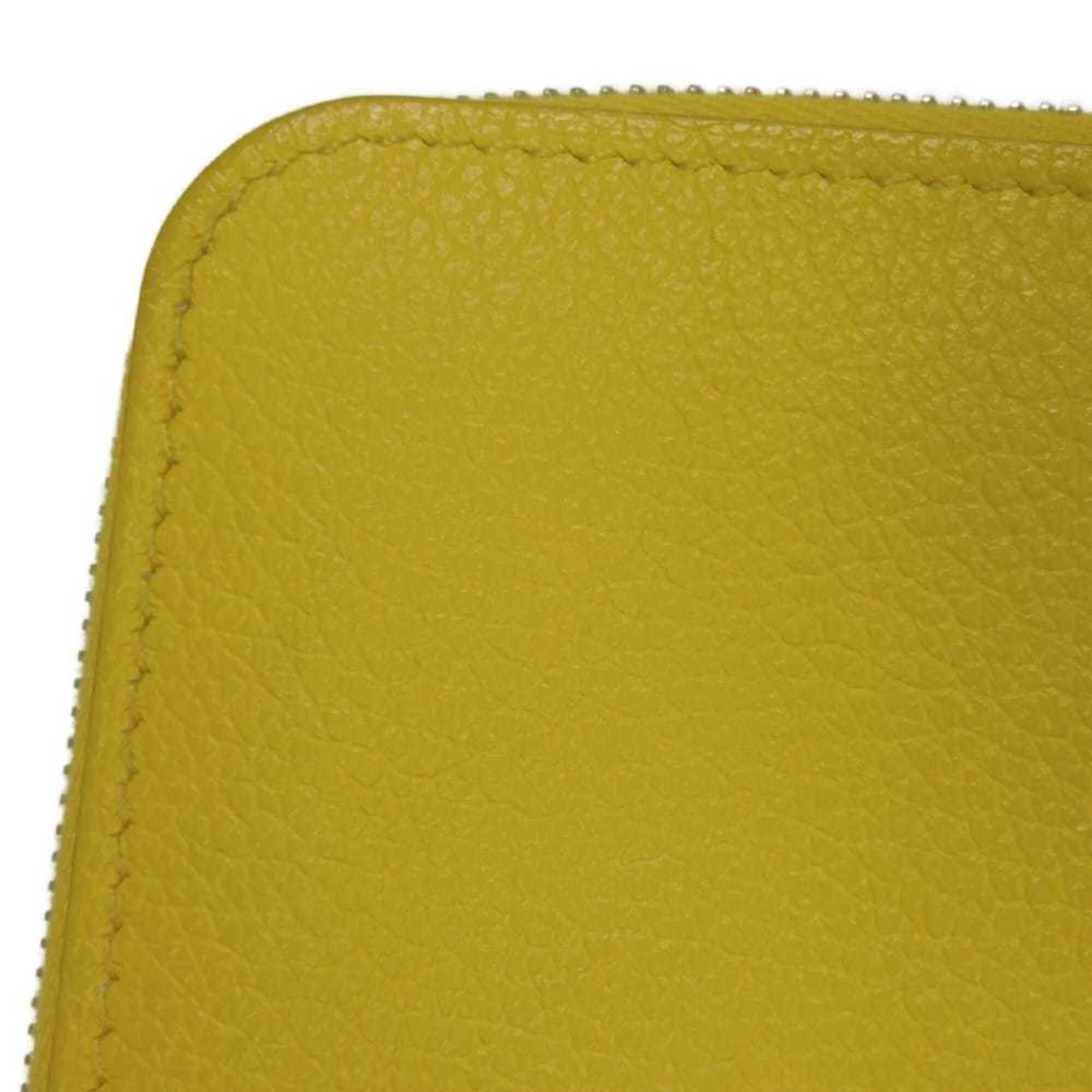 Hermes Hermes coin case, Zip Ango compact, Evercolor yellow, card Chaine d'Ancre, Jaune Naple, W stamp, men's/women's. Size ONE SIZE - 18 Thumbnail