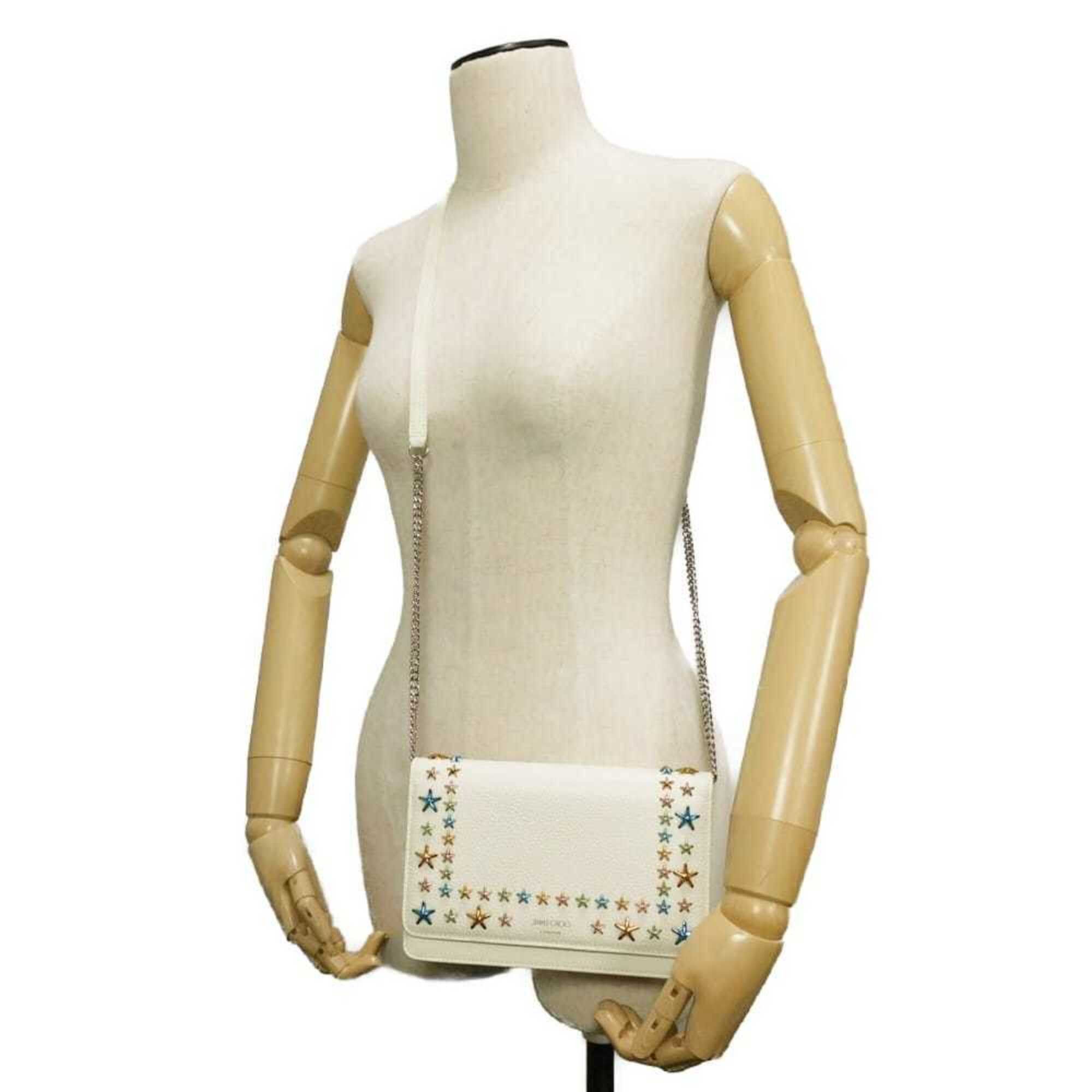Jimmy Choo Jimmy Choo Palace Chain Wallet Crossbody Shoulder Bag with Star Studs, Multicolor Ivory, PALACE UUF 8866, Women's Size ONE SIZE - 2 Thumbnail